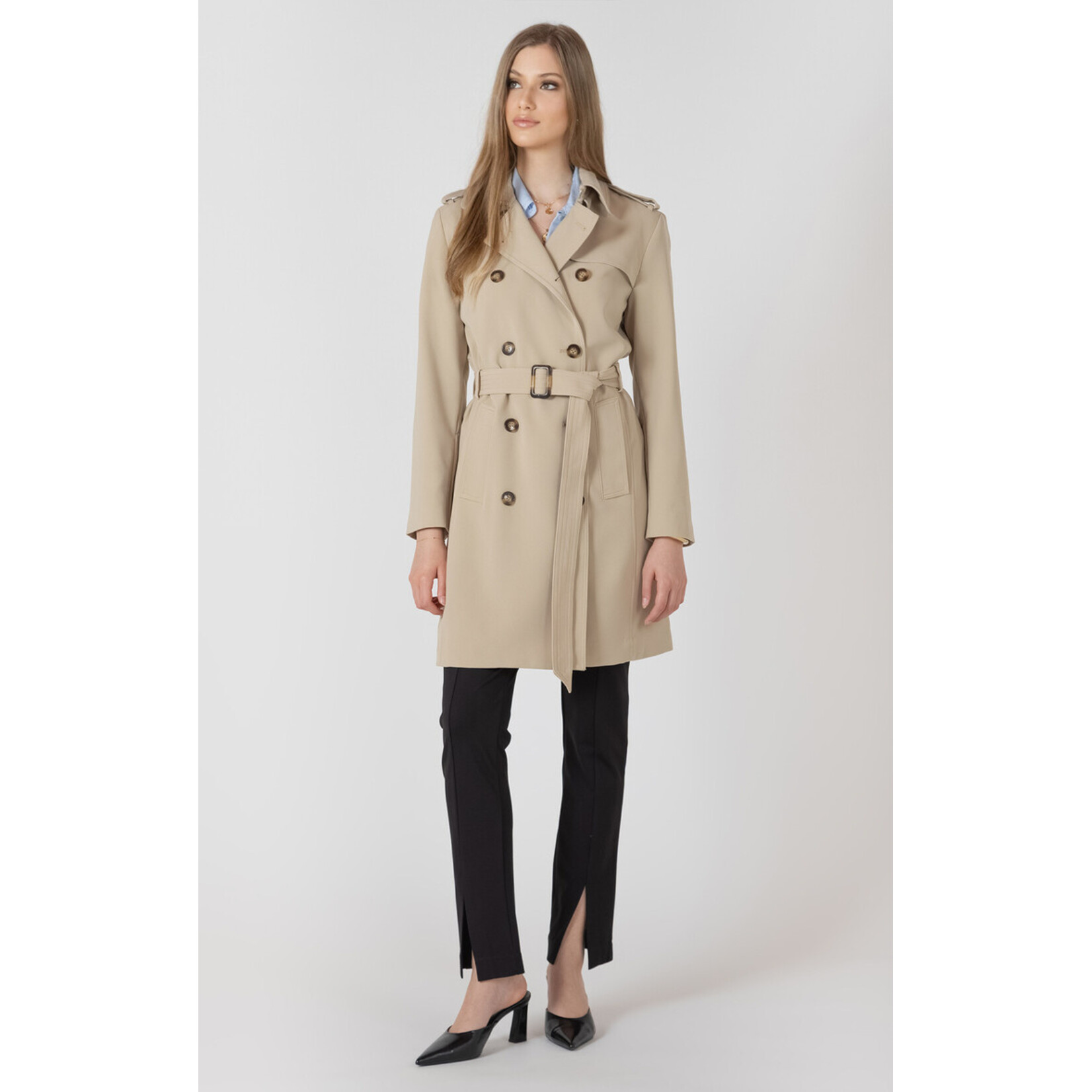 Black Tape 2729505 - Belted Trench Coat