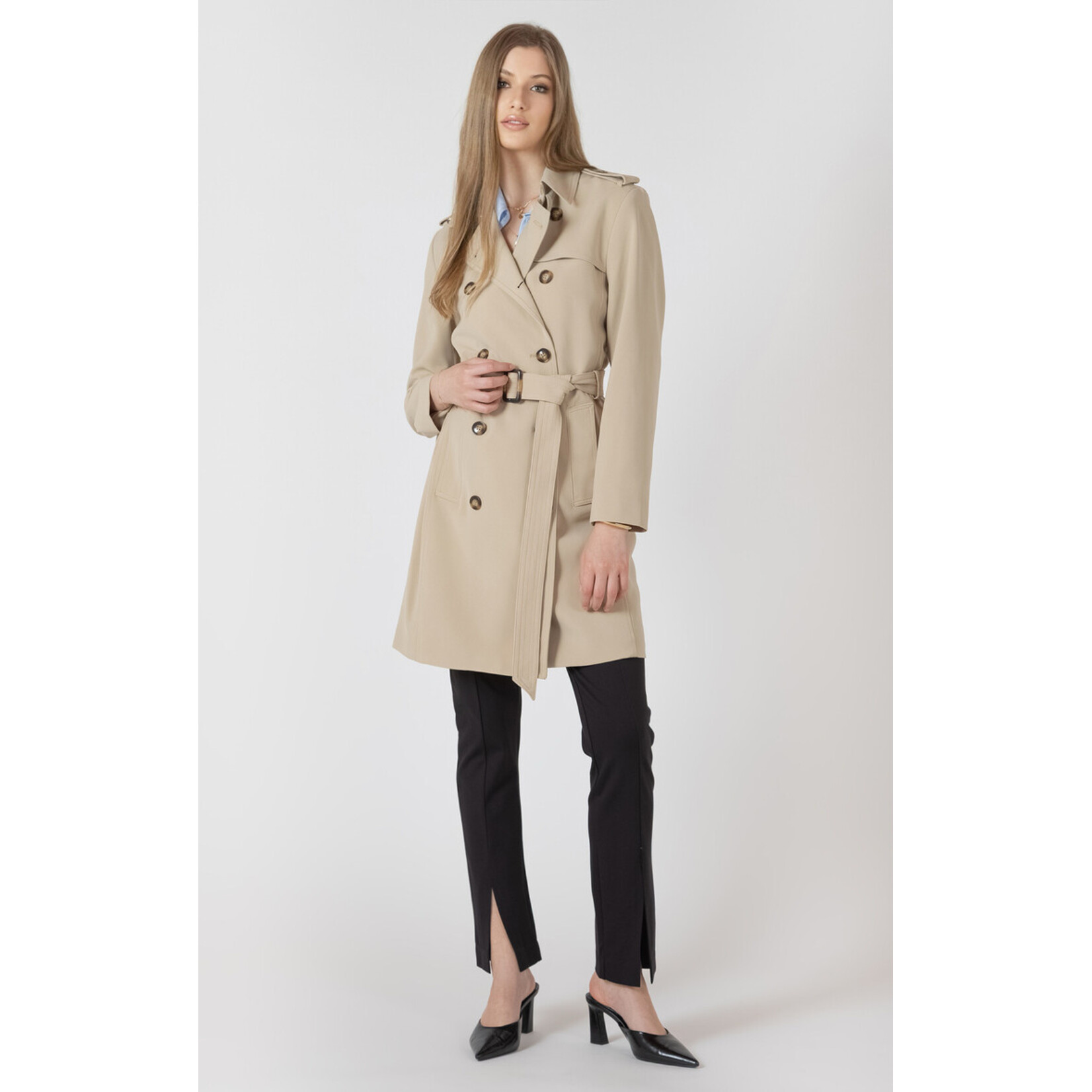 Black Tape 2729505 - Belted Trench Coat