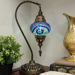 Nature's Artifacts Turkish Mosaic Swan Neck Lamp