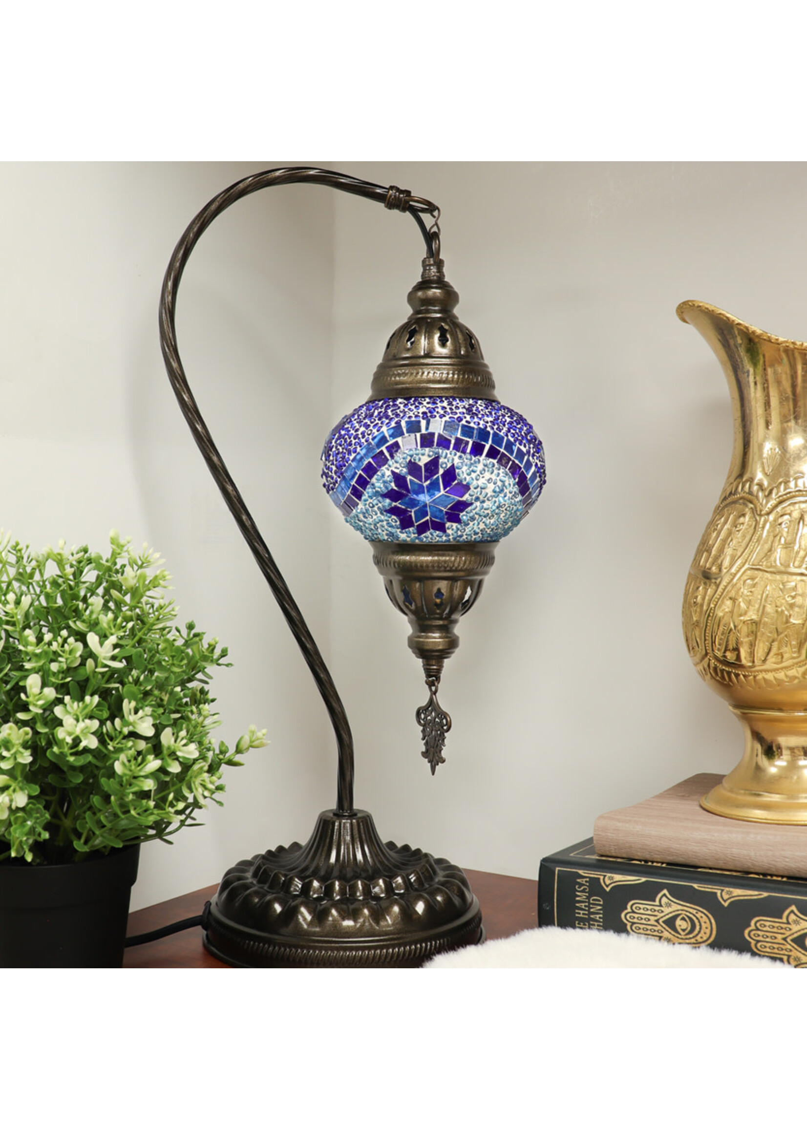 Nature's Artifacts Turkish Mosaic Swan Neck Lamp (Assorted)