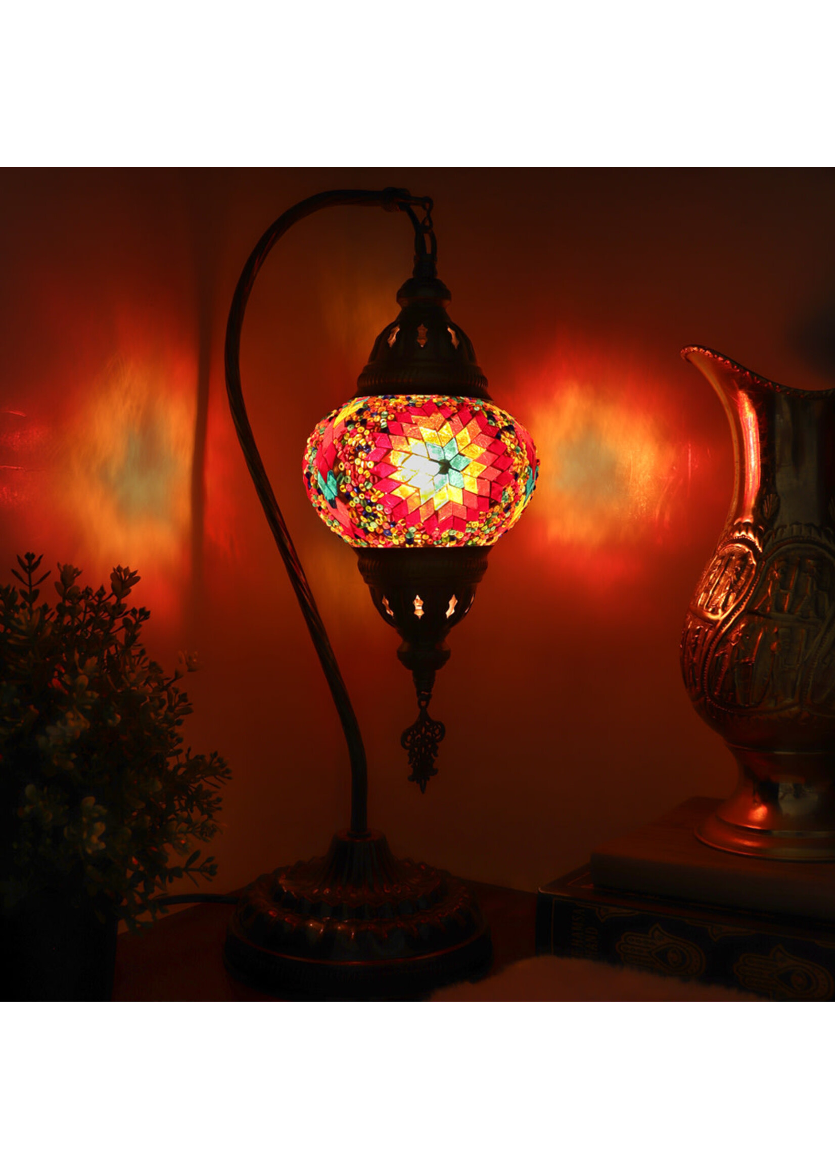 Nature's Artifacts Turkish Mosaic Swan Neck Lamp (Assorted)