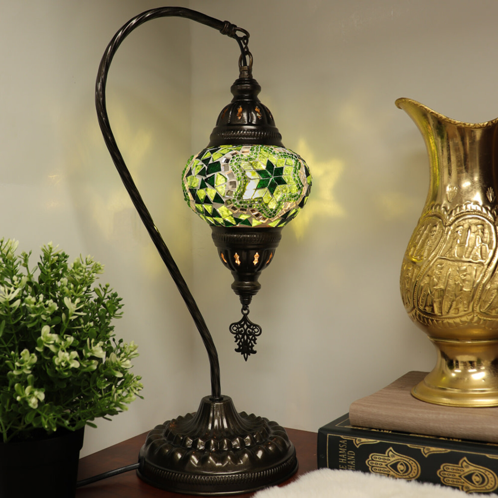 Nature's Artifacts Turkish Mosaic Swan Neck Lamp (Assorted)