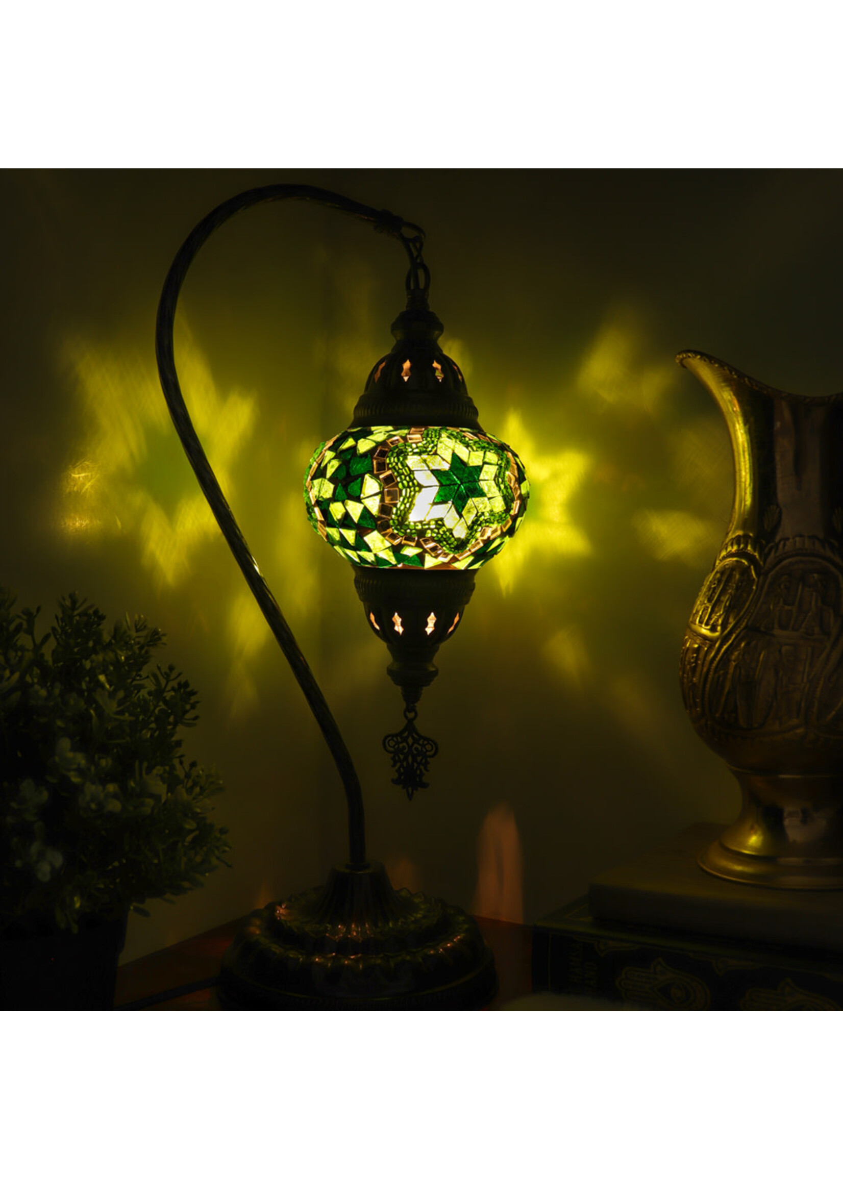 Nature's Artifacts Turkish Mosaic Swan Neck Lamp (Assorted)