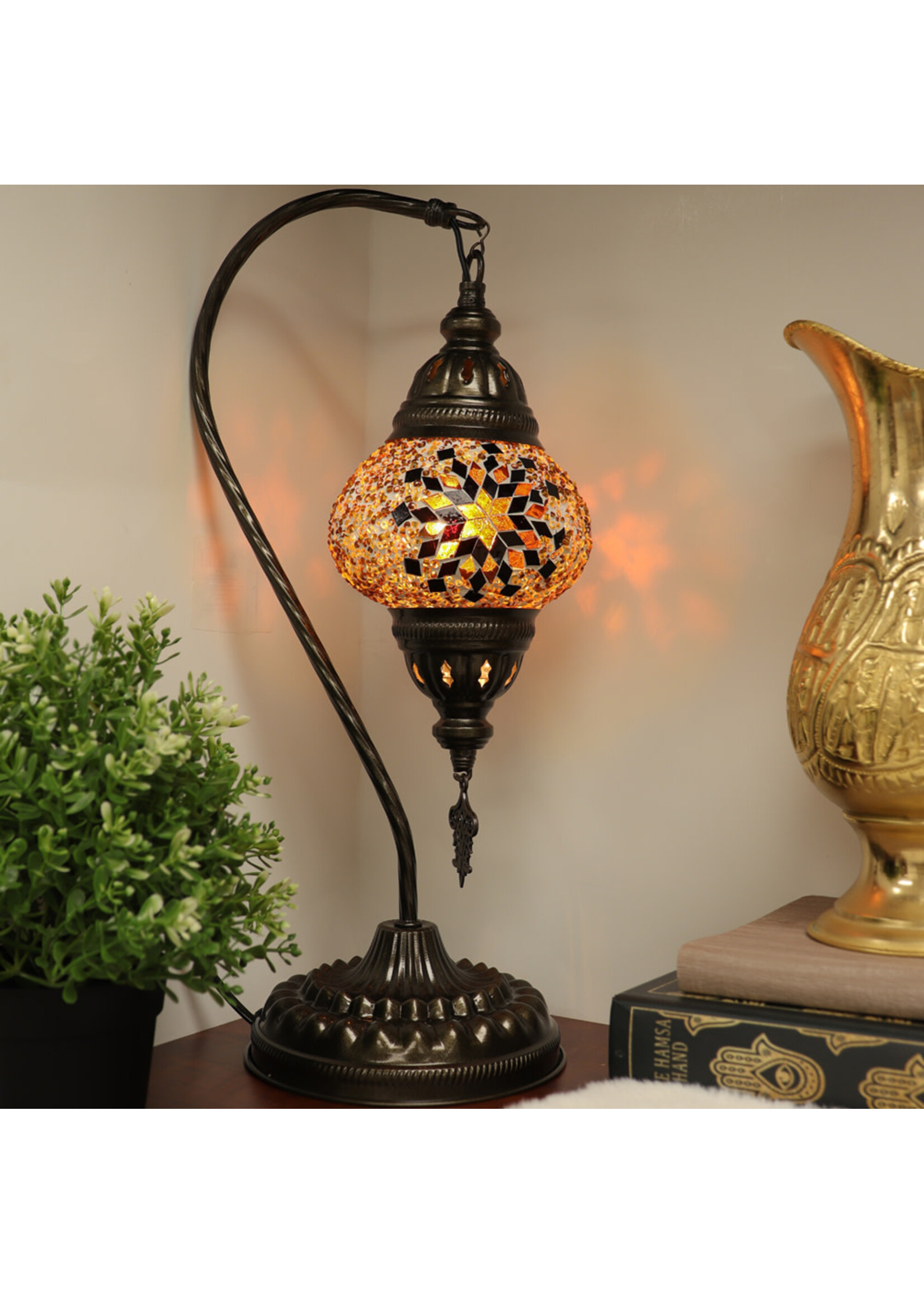 Nature's Artifacts Turkish Mosaic Swan Neck Lamp (Assorted)