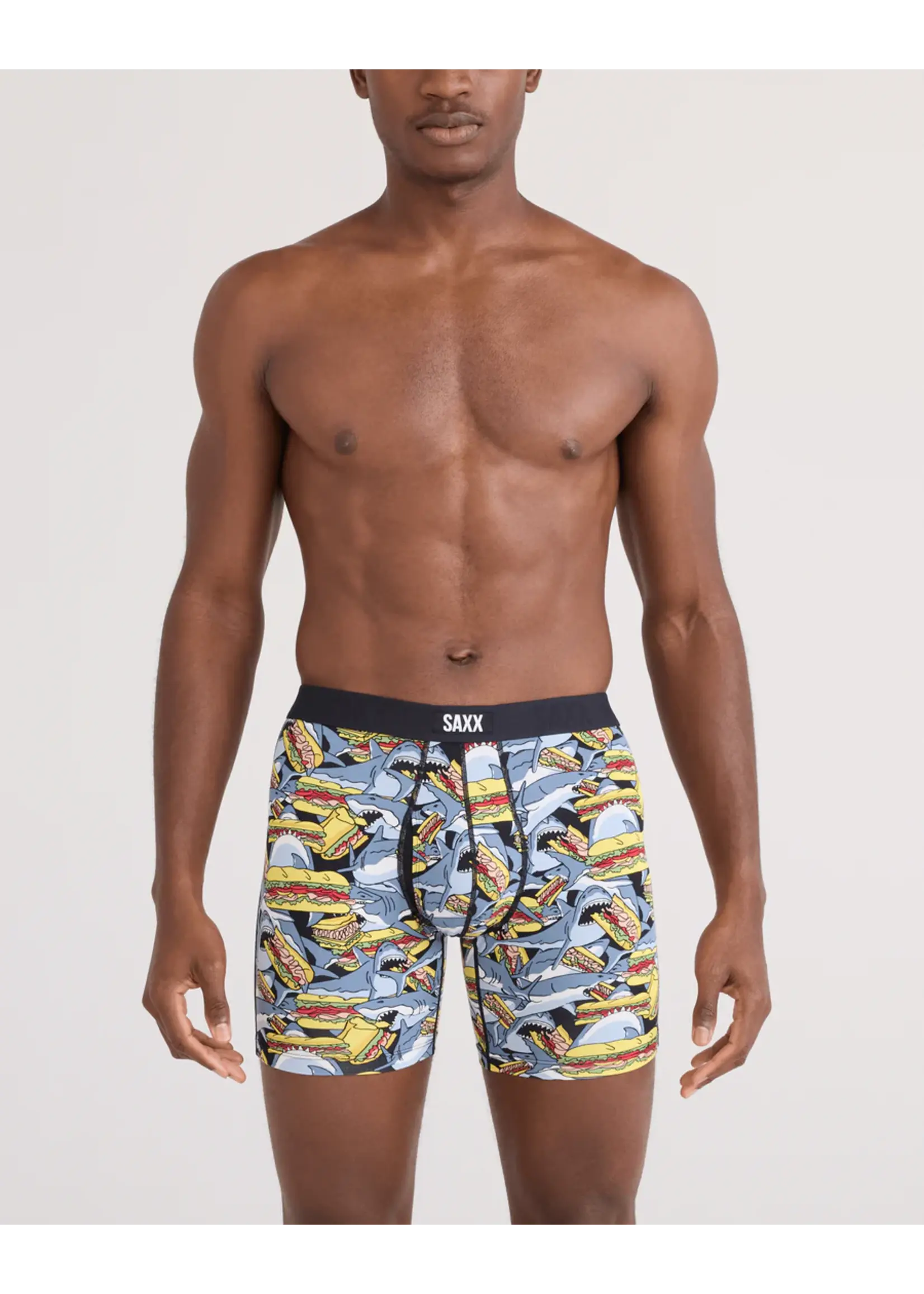 SAXX Underwear Vibe XTRA Boxer Brief with Fly (Shark Sub/Grey)