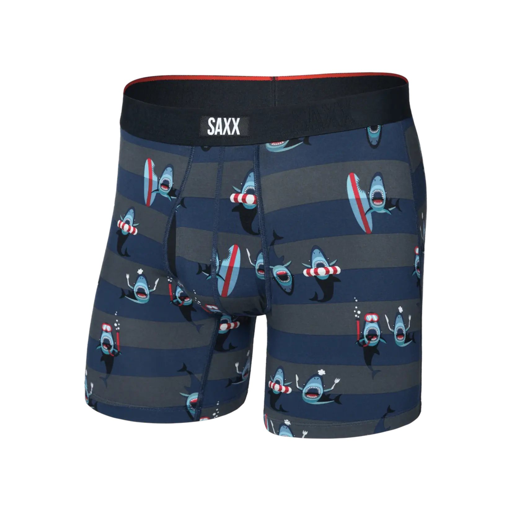 SAXX Underwear SXVX24F-SHK - Vibe XTRA Boxer Brief with Fly (Shark Bite/Navy)