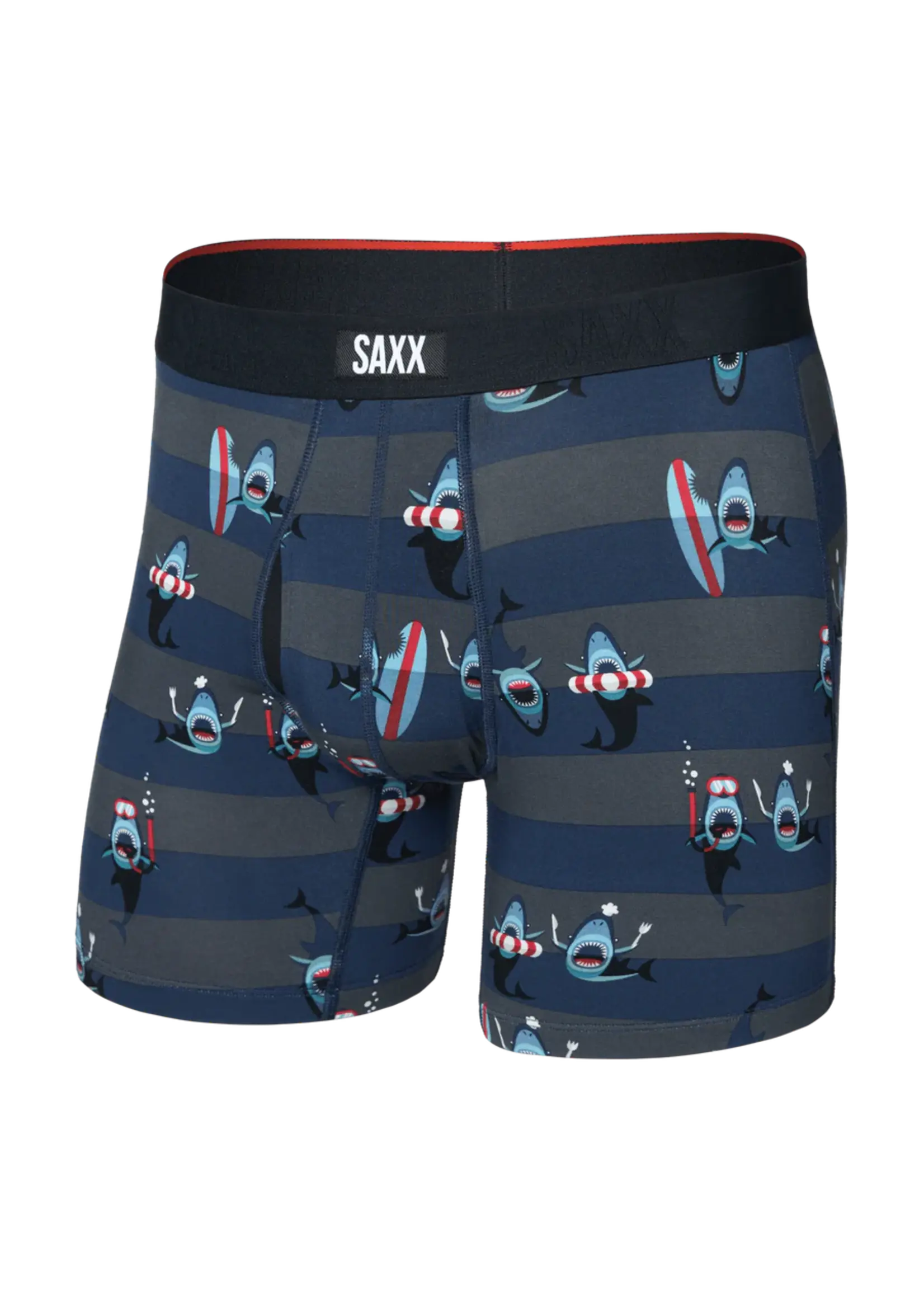 SAXX Underwear SXVX24F-SHK - Vibe XTRA Boxer Brief with Fly (Shark Bite/Navy)