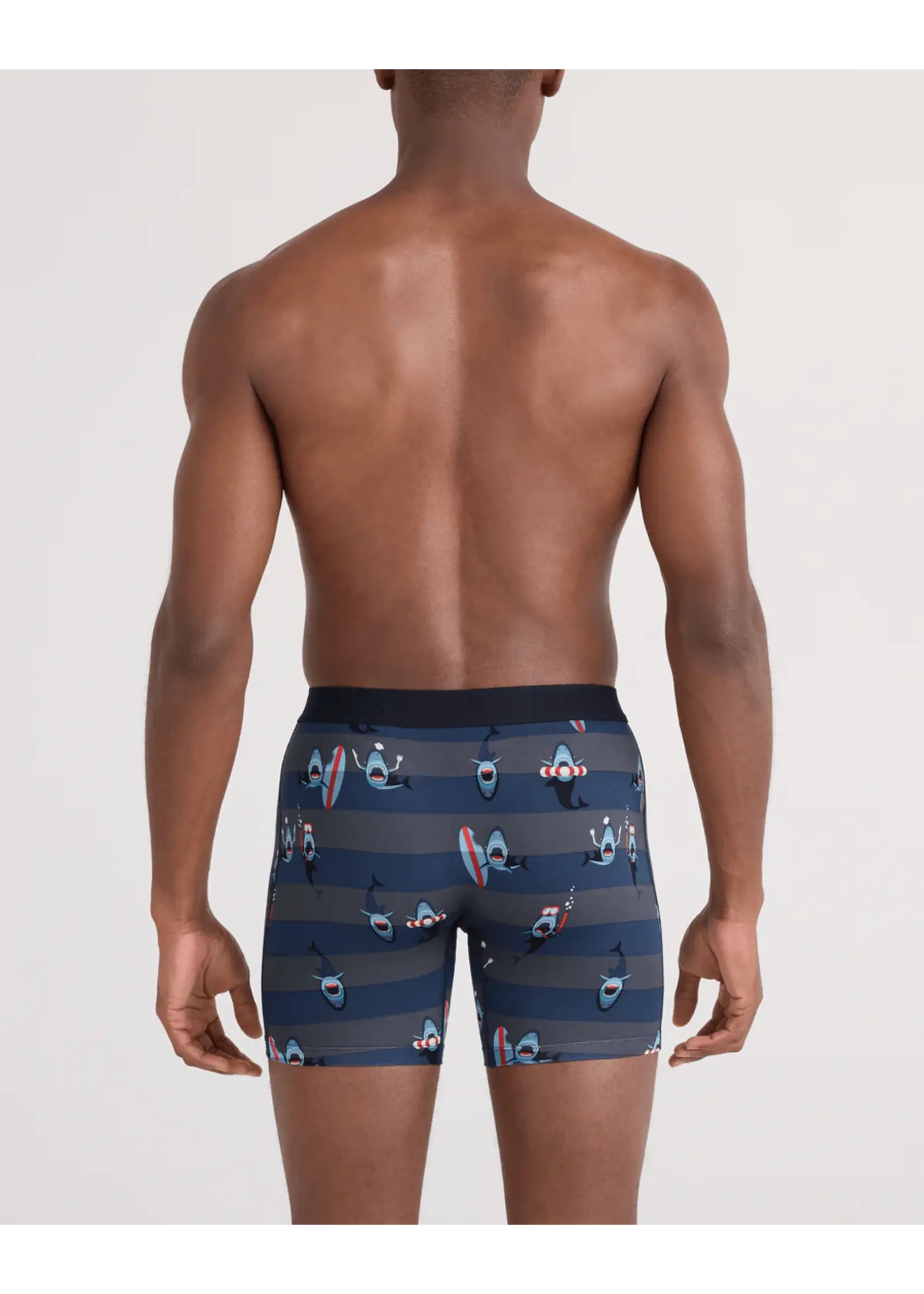 SAXX Underwear SXVX24F-SHK - Vibe XTRA Boxer Brief with Fly (Shark Bite/Navy)