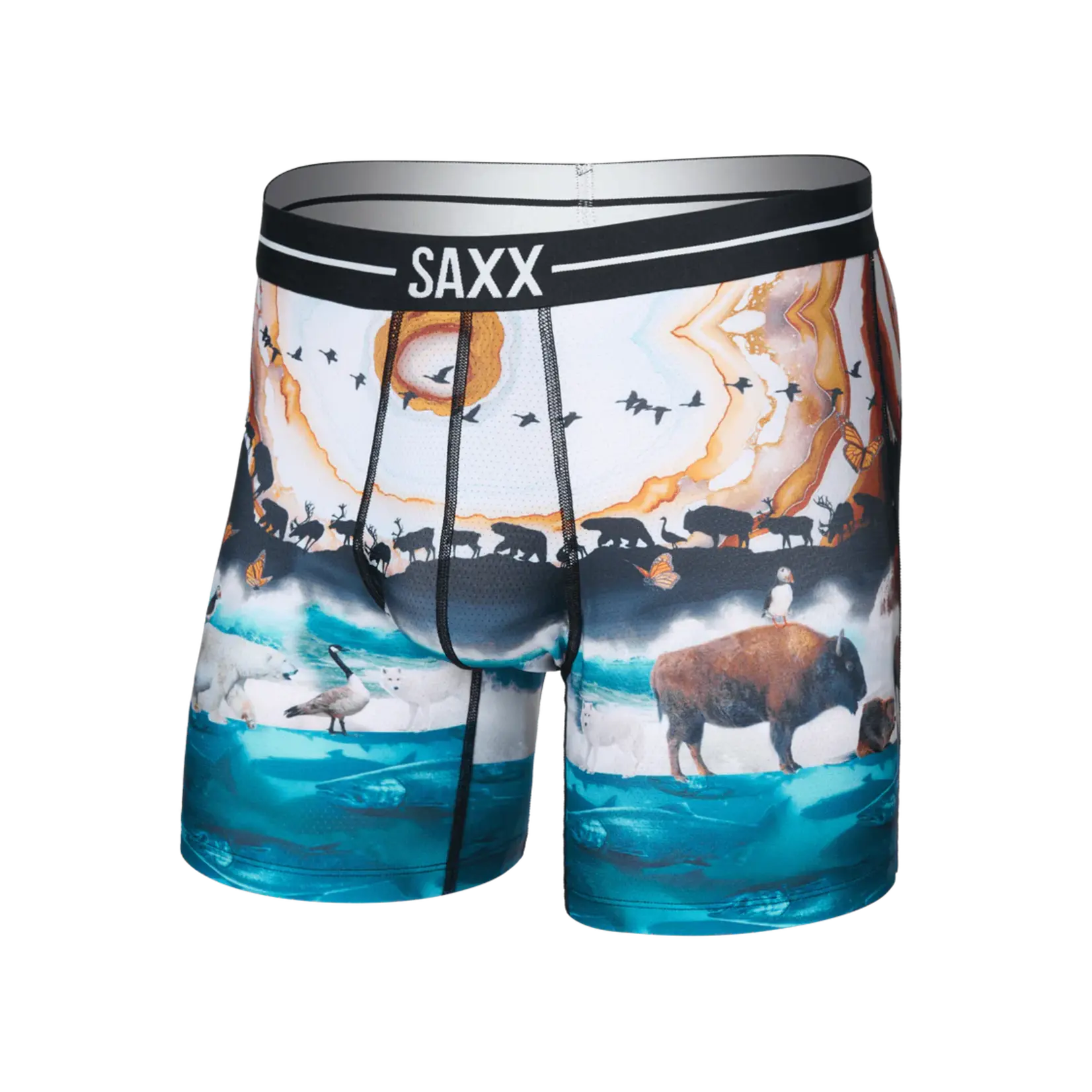 SAXX Underwear SXBB85-GMM - Volt Breathable Mesh Boxer Brief (Great Migration/Multi)