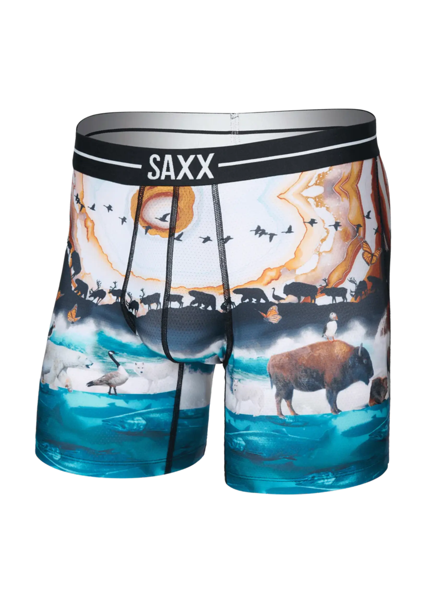 SAXX Underwear SXBB85-GMM - Volt Breathable Mesh Boxer Brief (Great Migration/Multi)