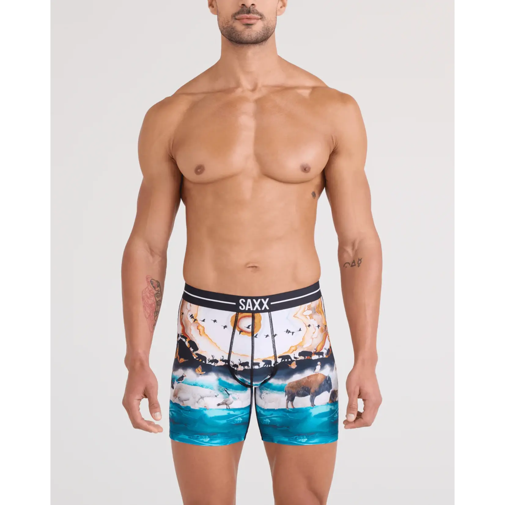 SAXX Underwear SXBB85-GMM - Volt Breathable Mesh Boxer Brief (Great Migration/Multi)