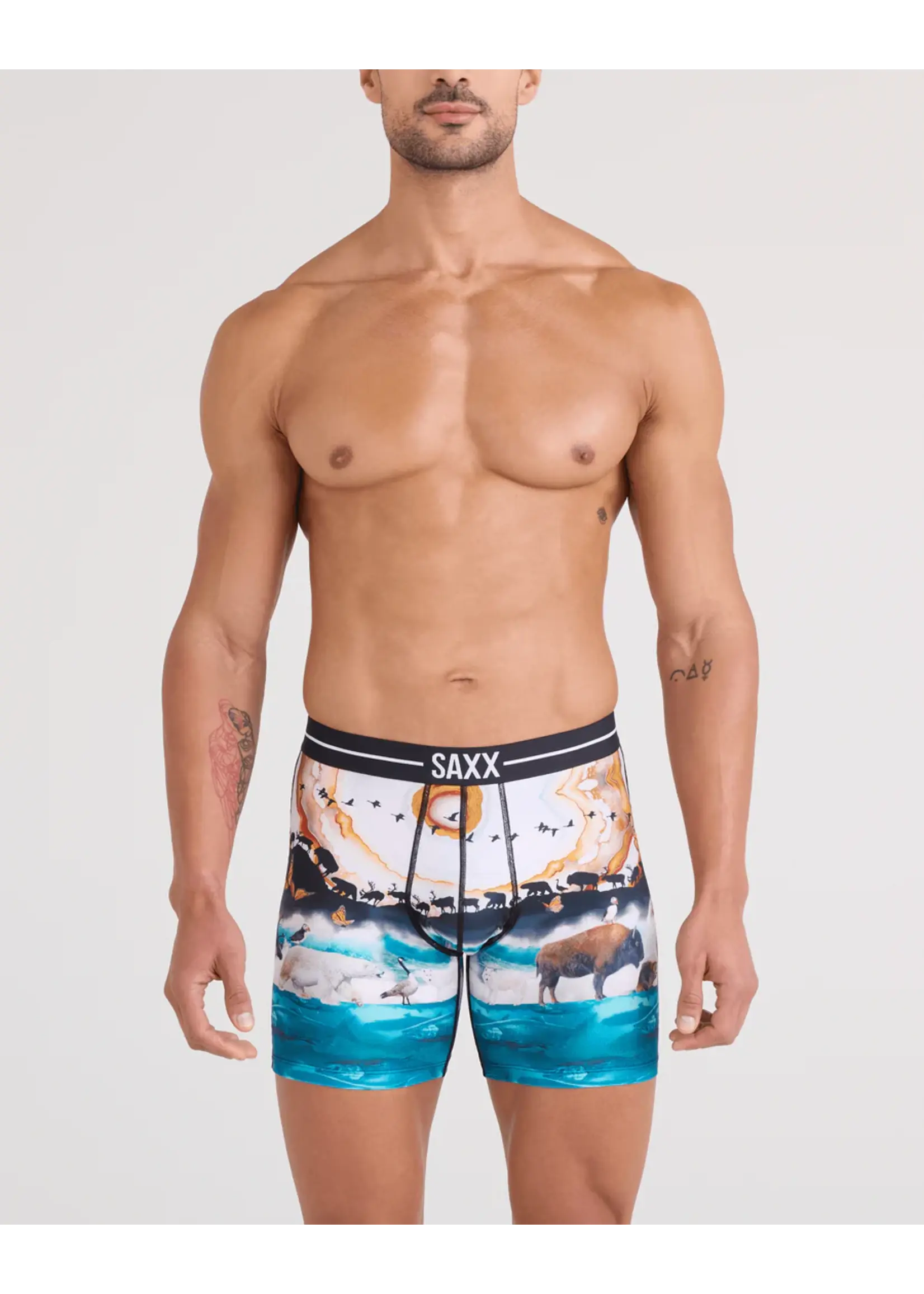 SAXX Underwear SXBB85-GMM - Volt Breathable Mesh Boxer Brief (Great Migration/Multi)