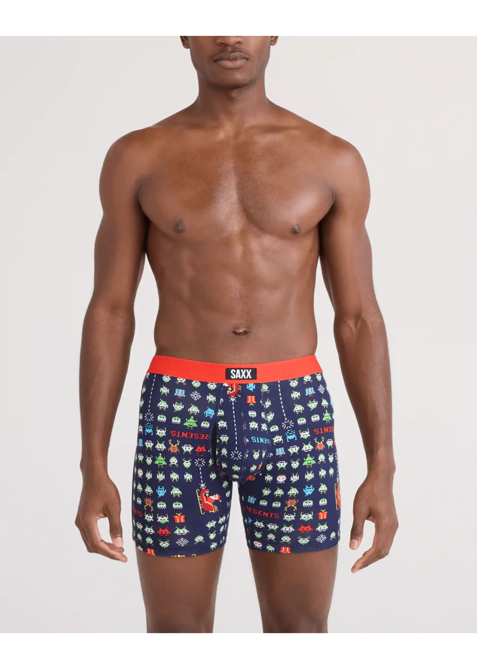SAXX Underwear SXVX24F-SLI Vibe XTRA Boxer Brief with Fly  (Sleigh Invaders)