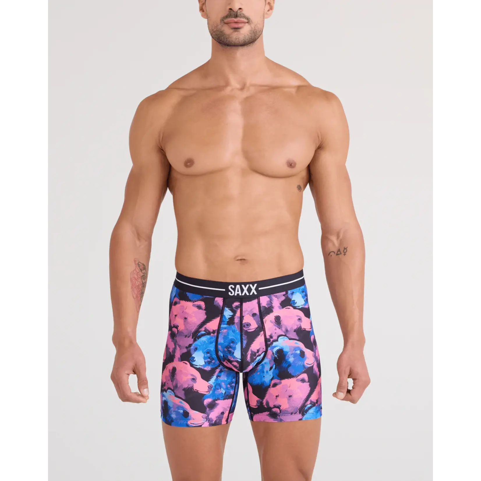 SAXX Underwear SXBB85-BTM - Volt Breathable Mesh Boxer Brief (Beartastic/Multi)
