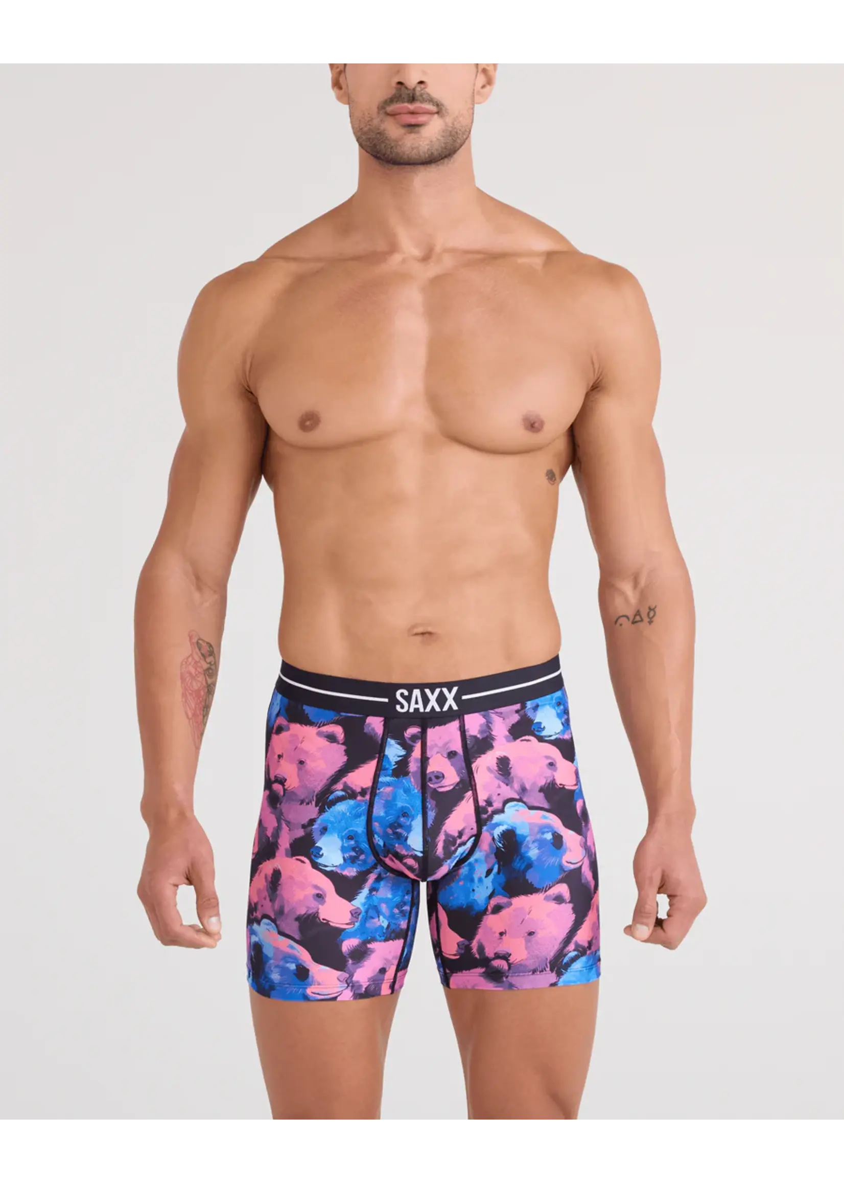 SAXX Underwear SXBB85-BTM - Volt Breathable Mesh Boxer Brief (Beartastic/Multi)