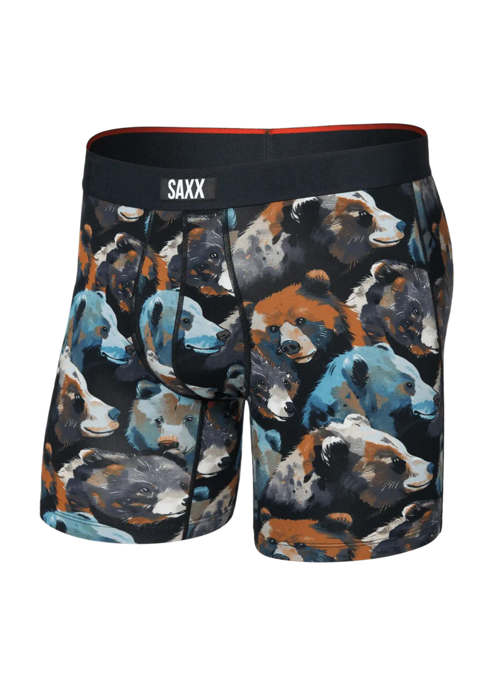 SAXX Underwear SXVX24F-BTB  - Vibe XTRA Boxer Brief with Fly (Beartastic/Black)