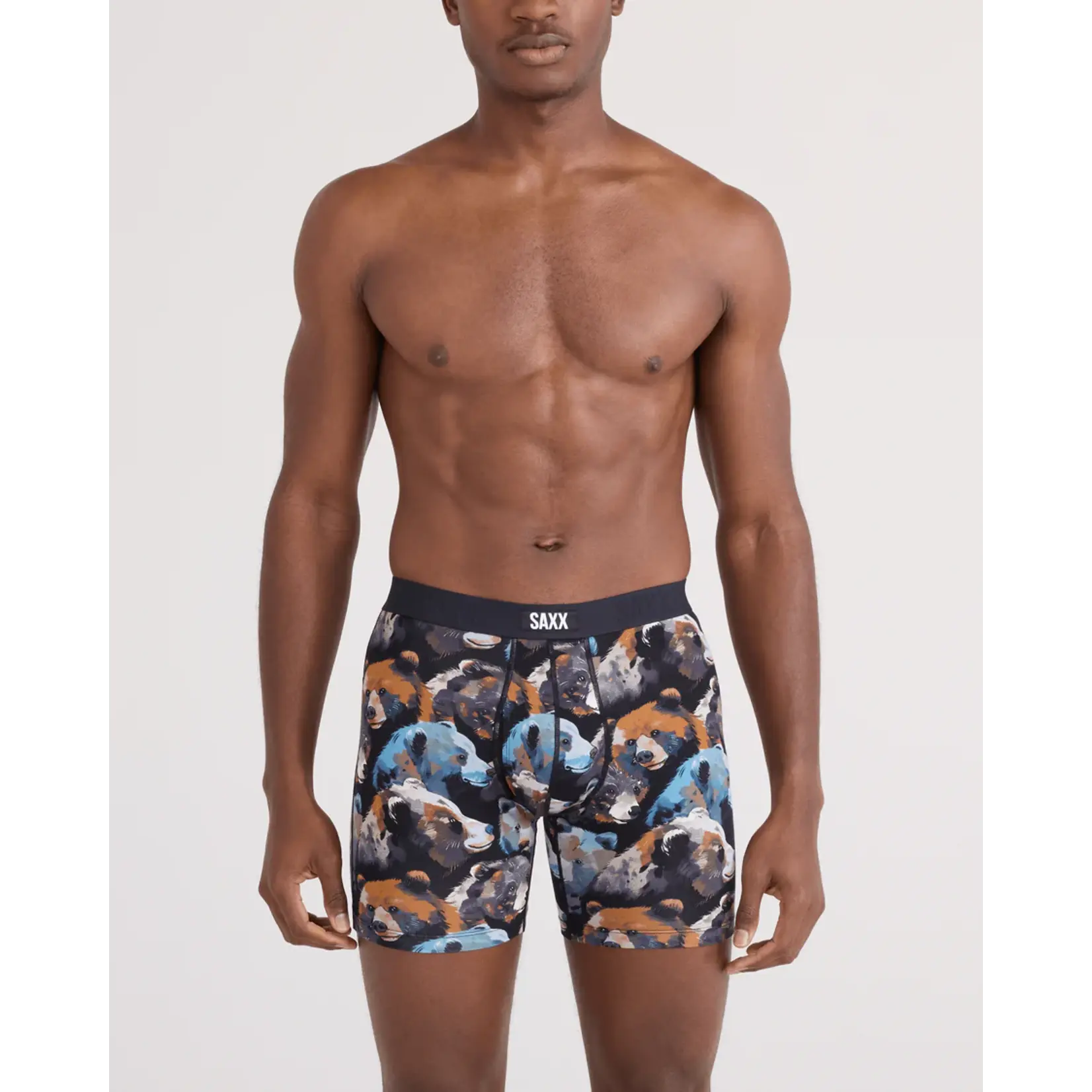 SAXX Underwear SXVX24F-BTB  - Vibe XTRA Boxer Brief with Fly (Beartastic/Black)