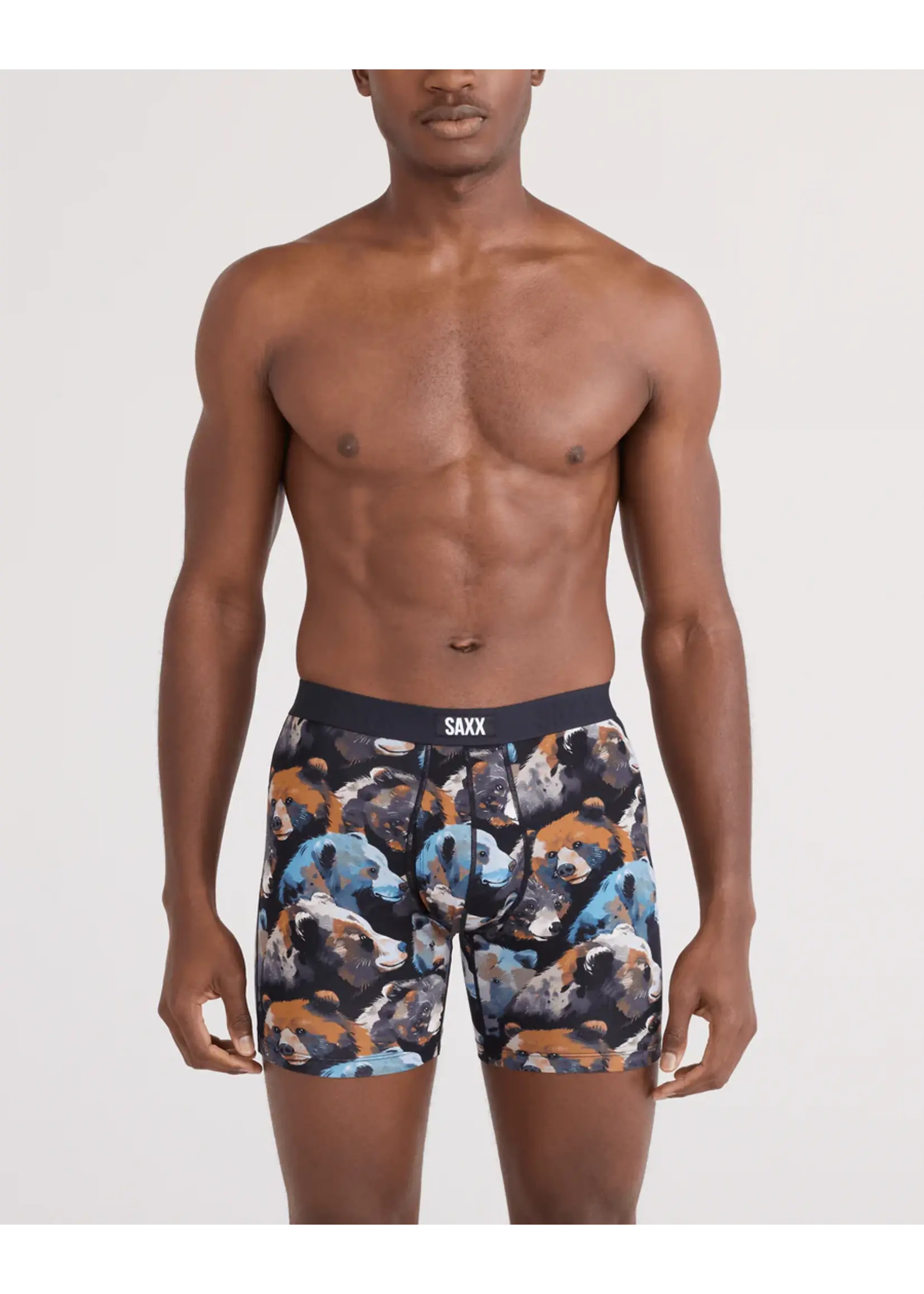 SAXX Underwear SXVX24F-BTB  - Vibe XTRA Boxer Brief with Fly (Beartastic/Black)