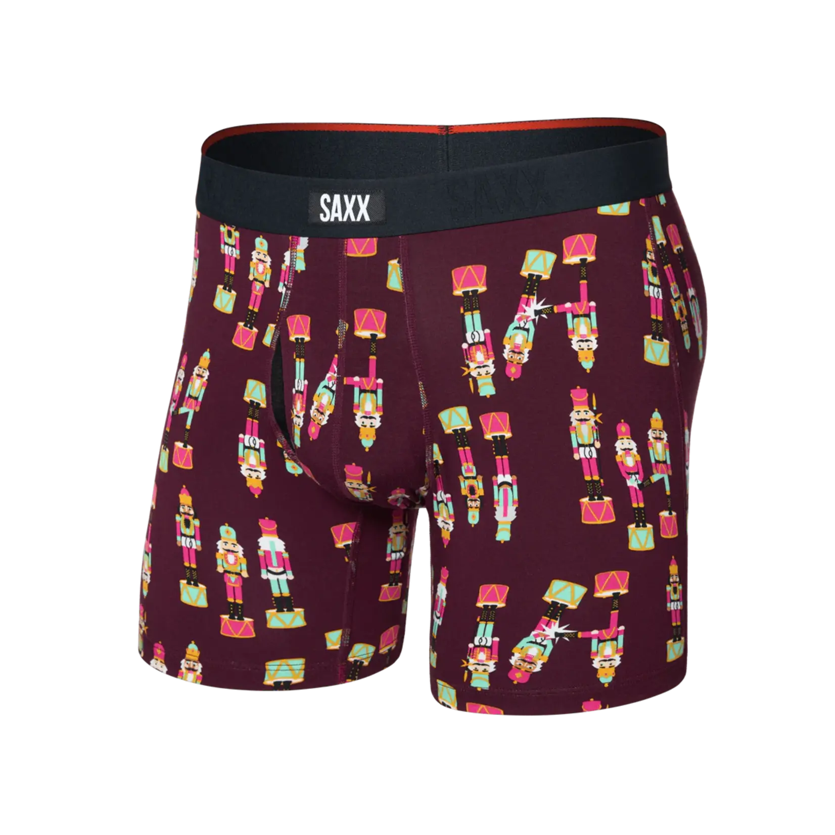 SAXX Underwear SXVX24F-NTM - Vibe XTRA Boxer Brief with Fly (Nutcracker/Maroon)