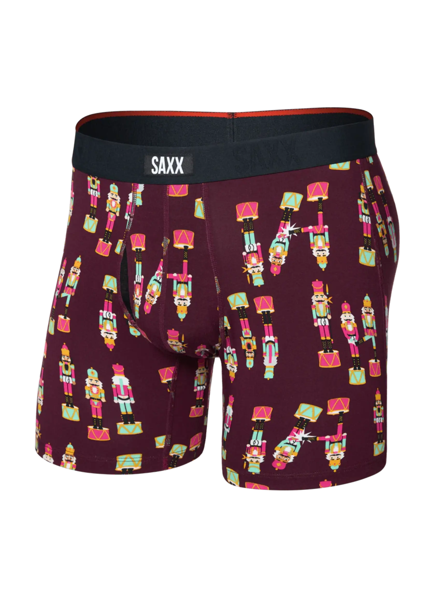 SAXX Underwear SXVX24F-NTM - Vibe XTRA Boxer Brief with Fly (Nutcracker/Maroon)