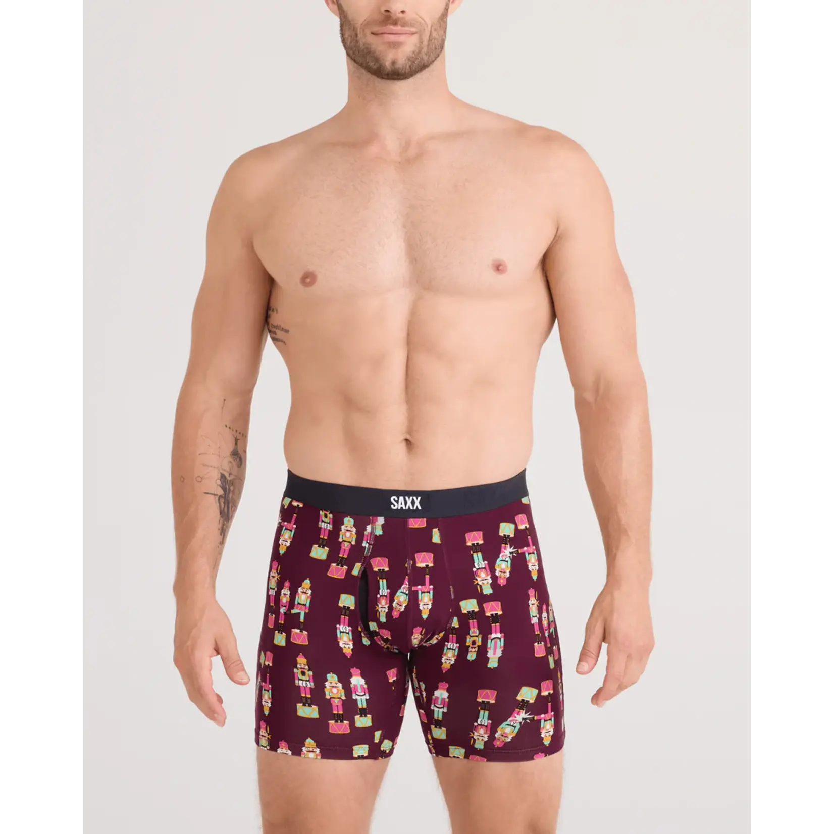 SAXX Underwear SXVX24F-NTM - Vibe XTRA Boxer Brief with Fly (Nutcracker/Maroon)