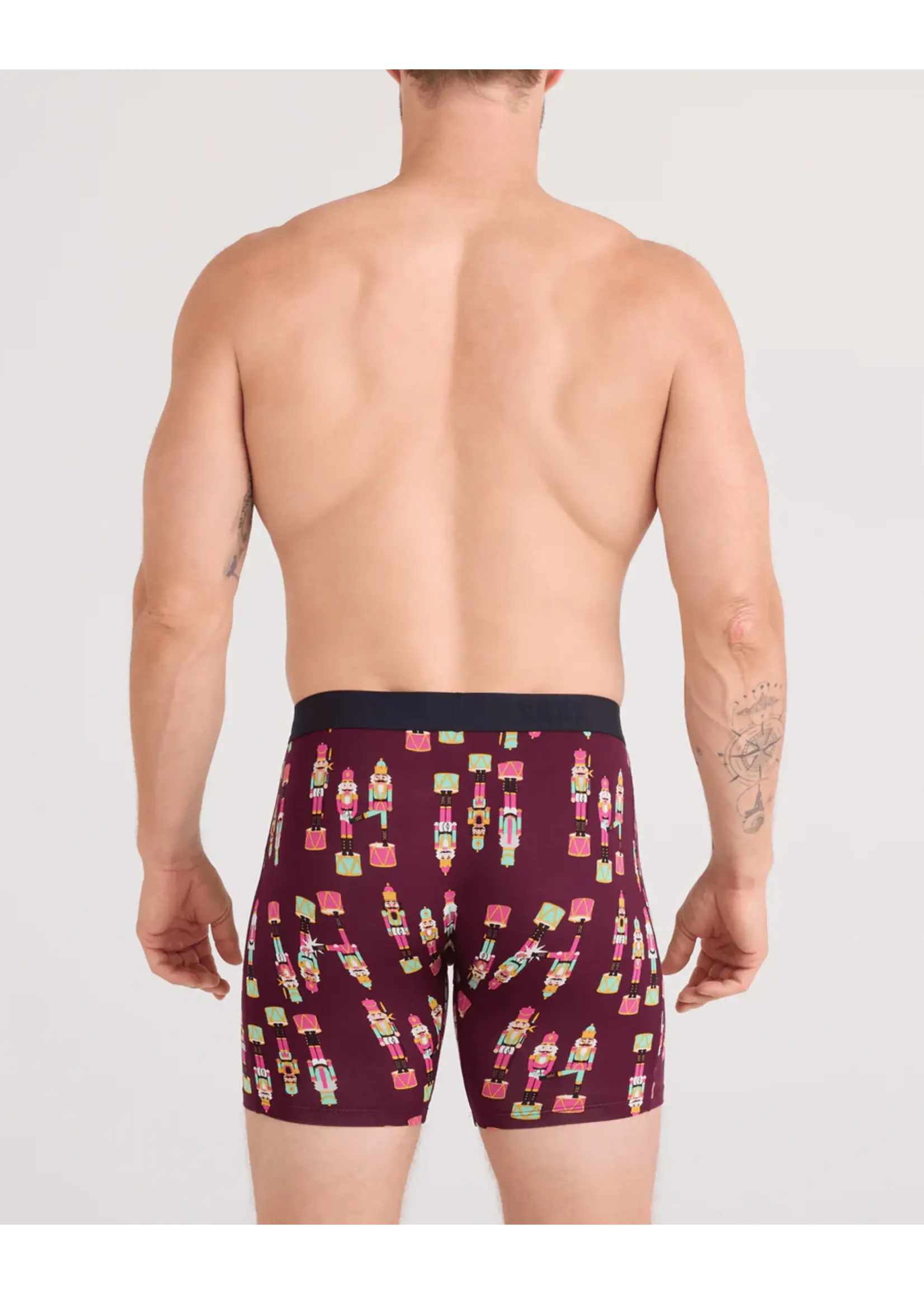 SAXX Underwear SXVX24F-NTM - Vibe XTRA Boxer Brief with Fly (Nutcracker/Maroon)