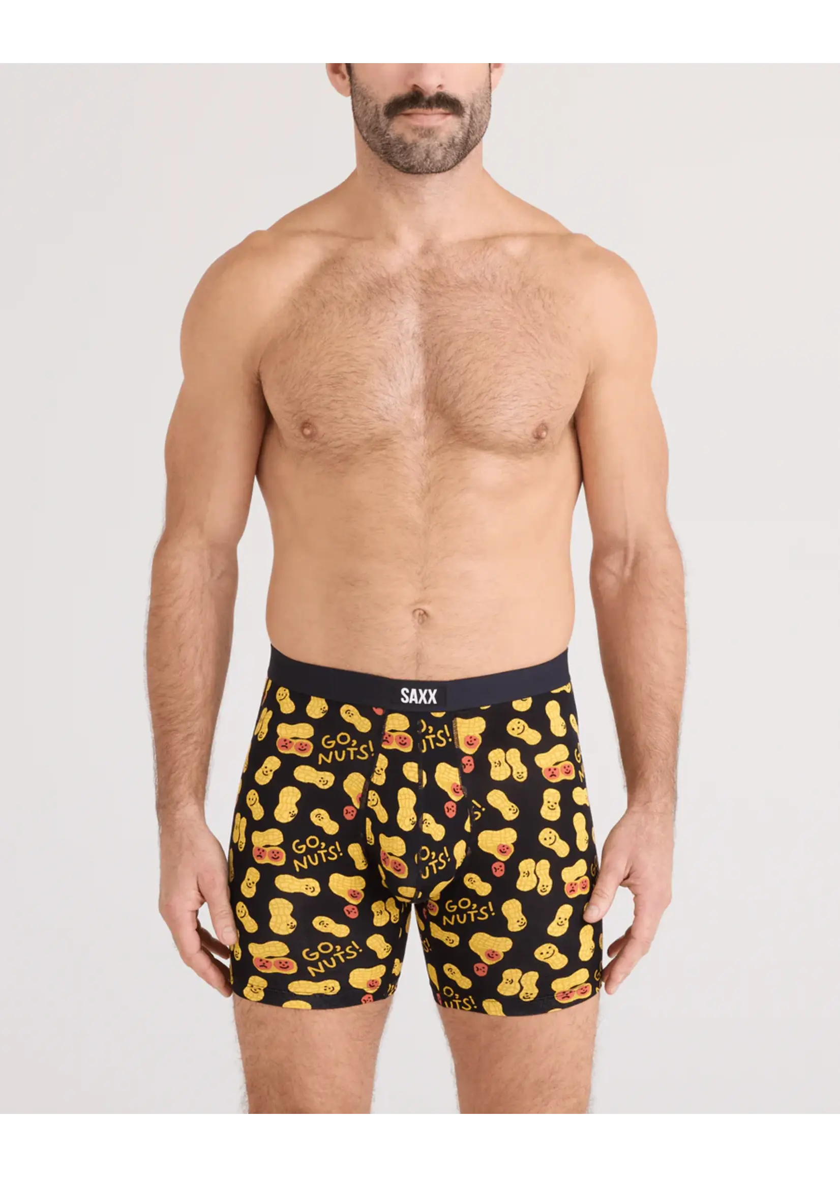 SAXX Underwear SXVX24F-GNB - Vibe XTRA Boxer Brief with Fly (Go Nuts/Black)