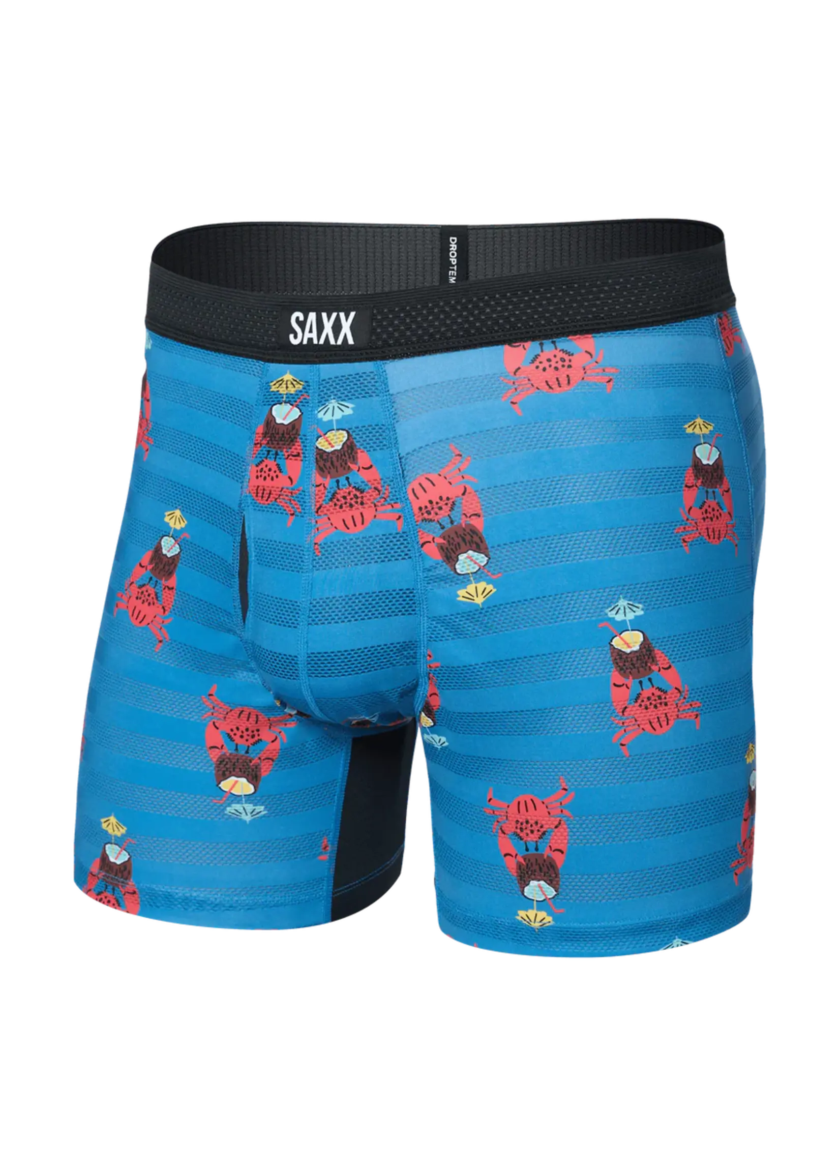 SAXX Underwear SXBB09F-CCB - Droptemp Cool Mesh Boxer Brief (Crab Cocktail/Blue)