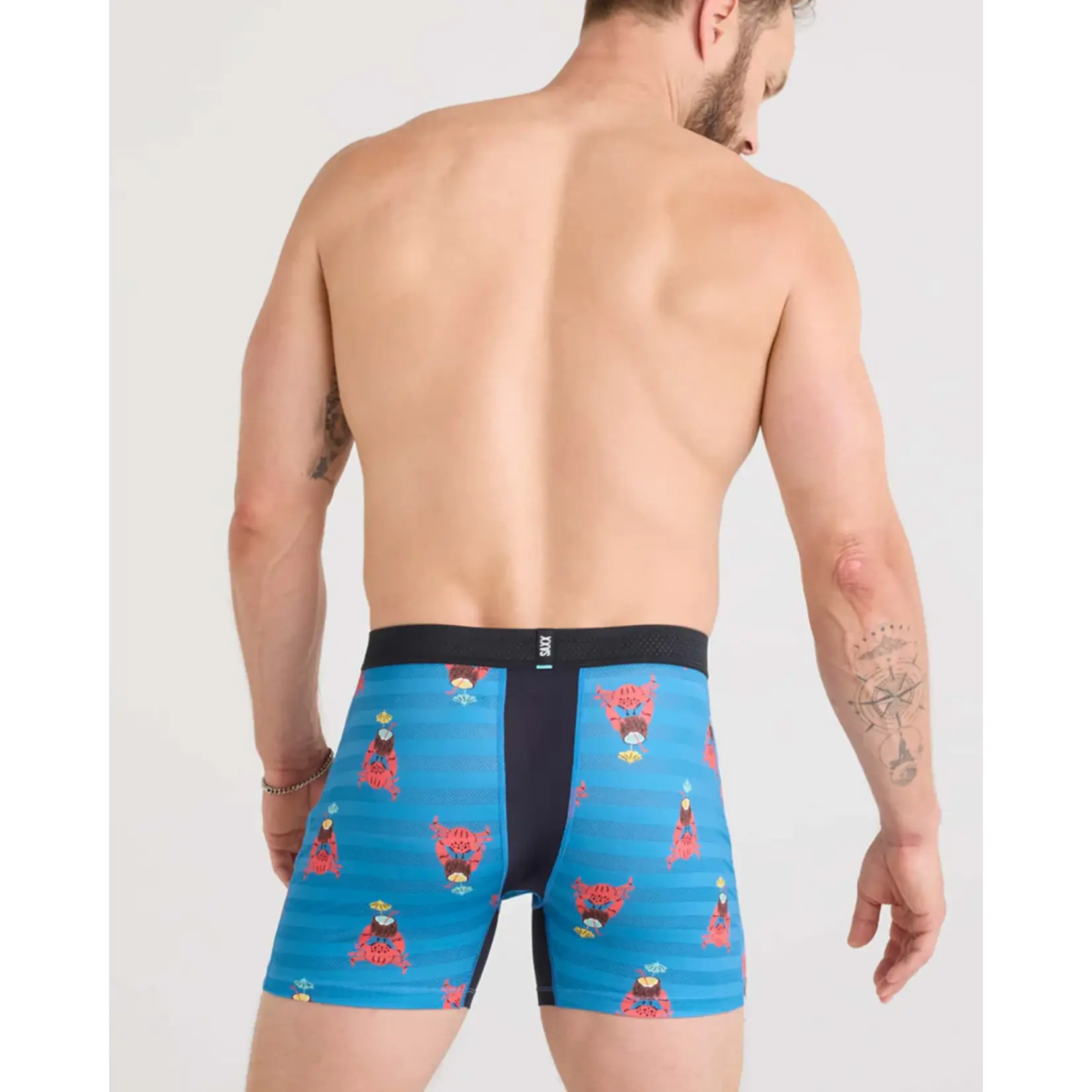 SAXX Underwear SXBB09F-CCB - Droptemp Cool Mesh Boxer Brief (Crab Cocktail/Blue)