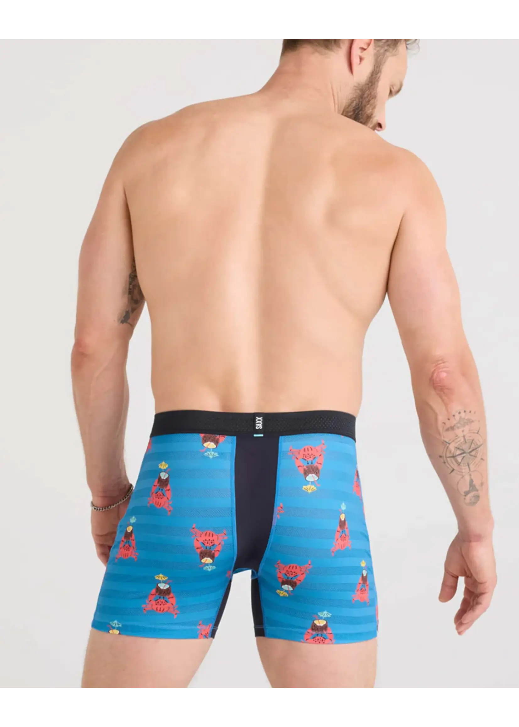 SAXX Underwear SXBB09F-CCB - Droptemp Cool Mesh Boxer Brief (Crab Cocktail/Blue)