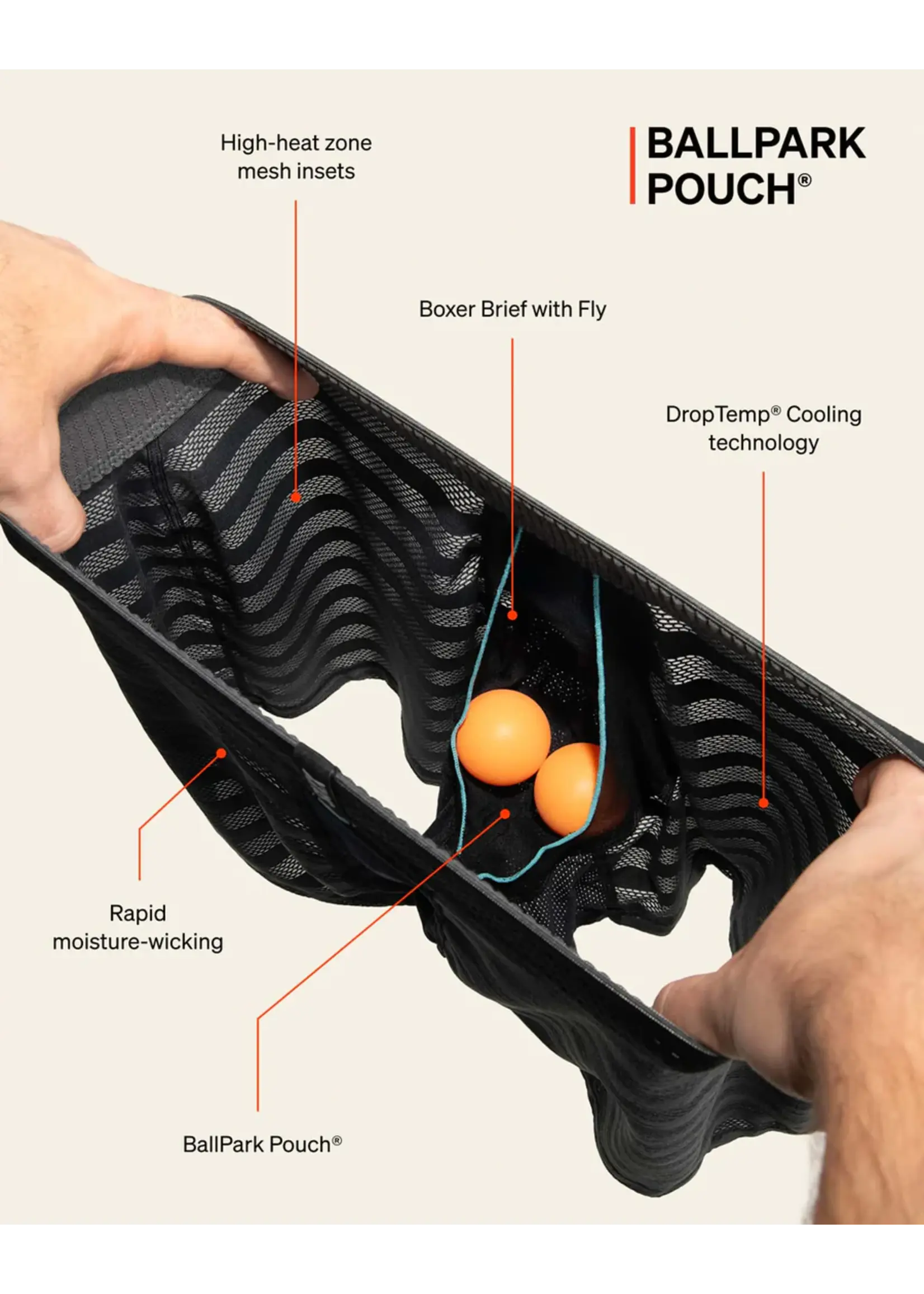 SAXX Underwear SXBB09F-CCB - Droptemp Cool Mesh Boxer Brief (Crab Cocktail/Blue)