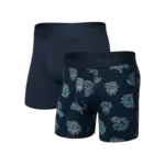 SAXX Underwear DropTemp Cooling Cotton Boxer Brief with Fly - 2 Pack