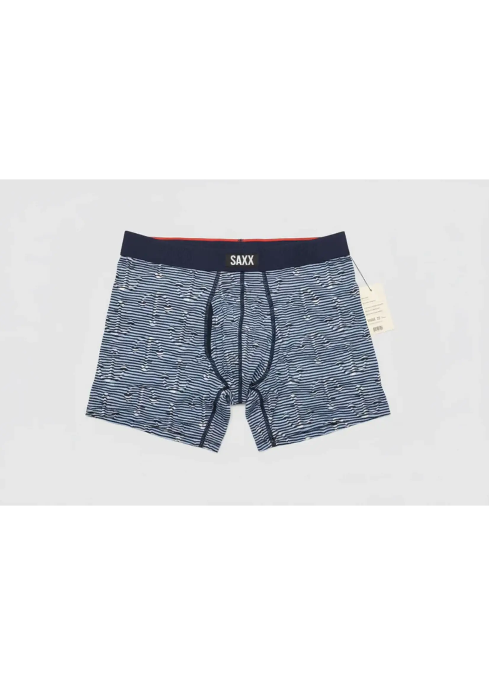 SAXX Underwear SXVX24F-ASB  - Vibe XTRA Soft Comfort Boxer Brief with Fly (Anchor Stripe/Blue)