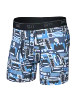 SAXX Underwear QT Quick Dry Mesh Boxer Brief with Fly (Winter Angler/Blue)