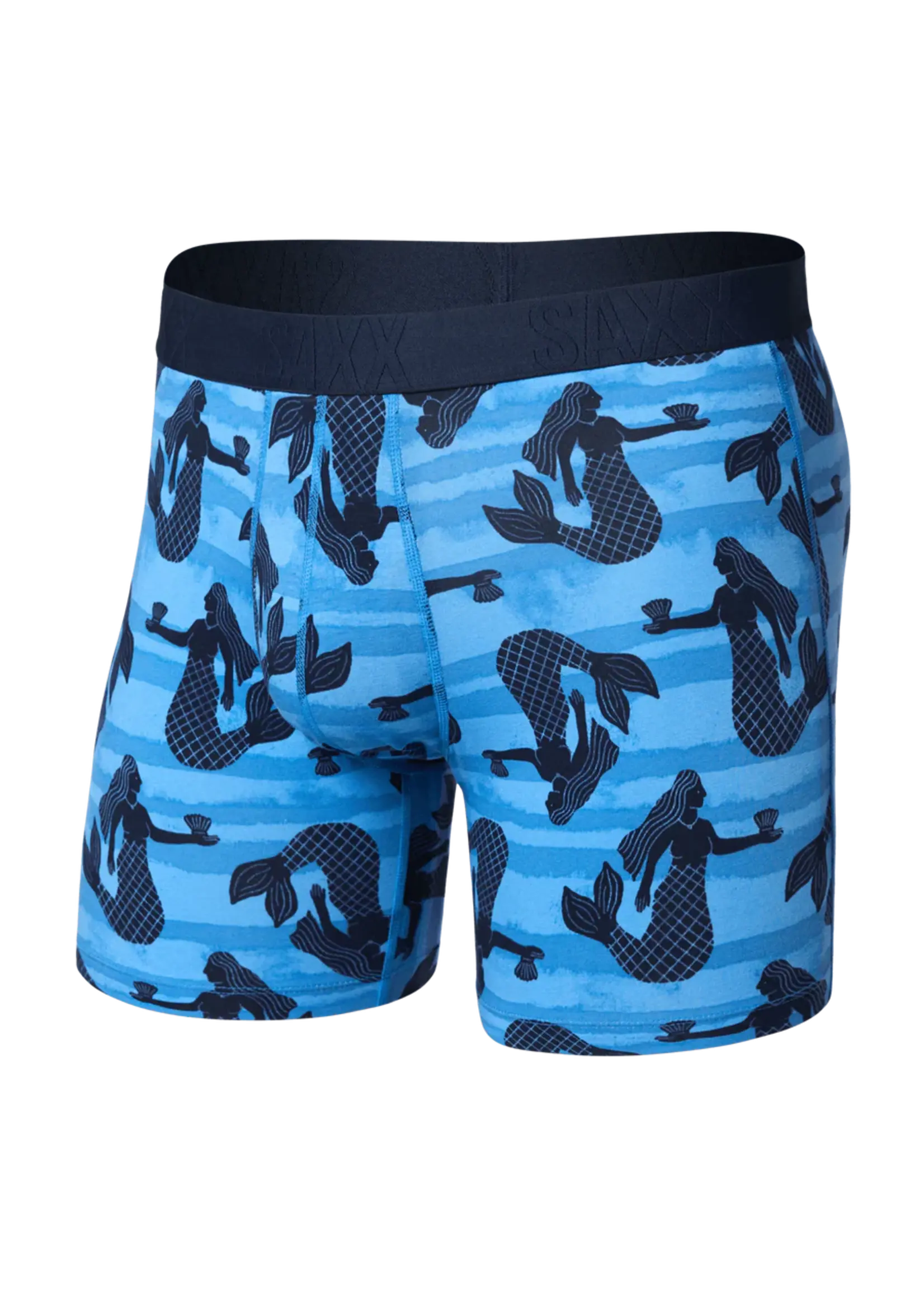 SAXX Underwear SXBB86F-LSB - DropTemp Cooling Cotton Boxer Brief with Fly (La Sirena/Blue)