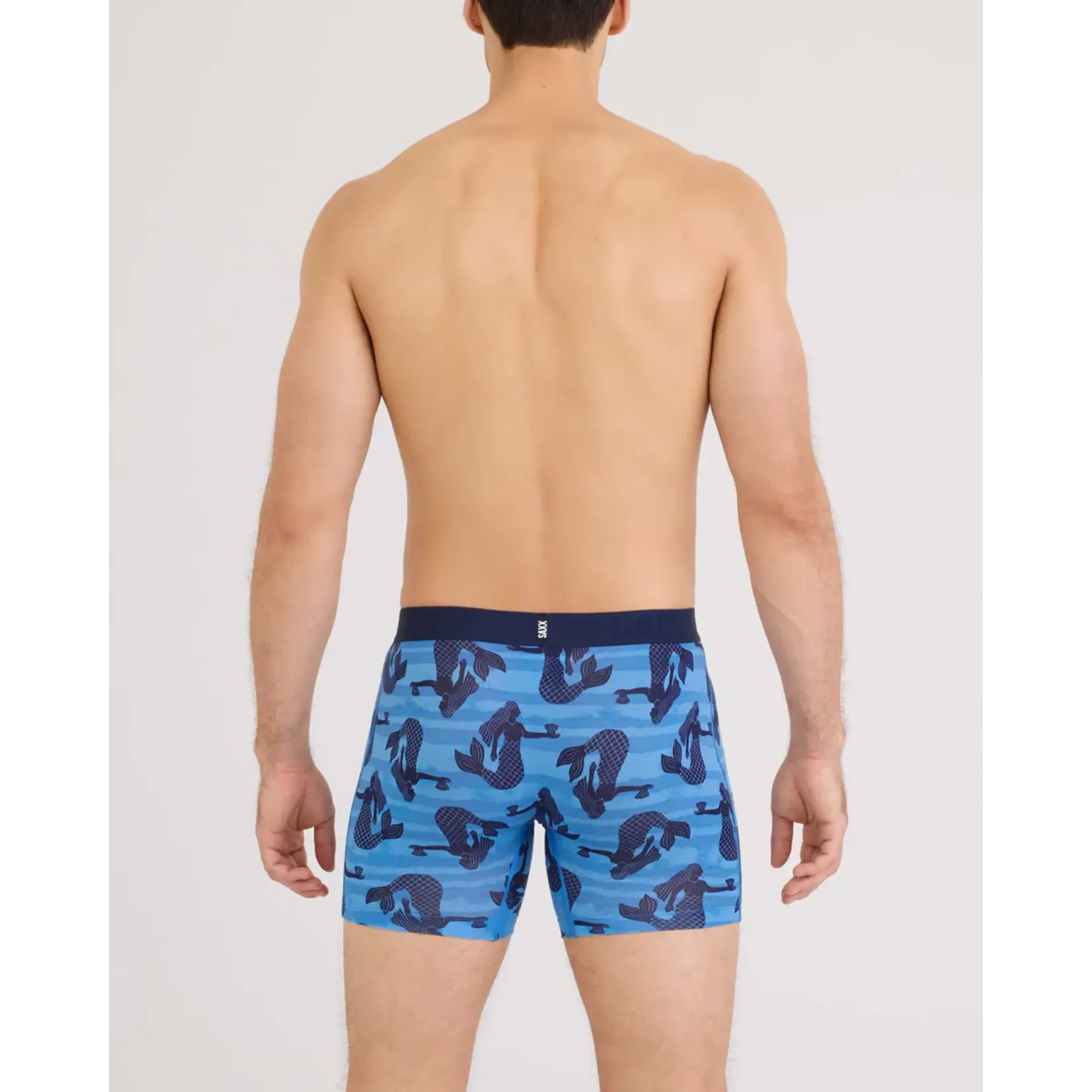 SAXX Underwear SXBB86F-LSB - DropTemp Cooling Cotton Boxer Brief with Fly (La Sirena/Blue)