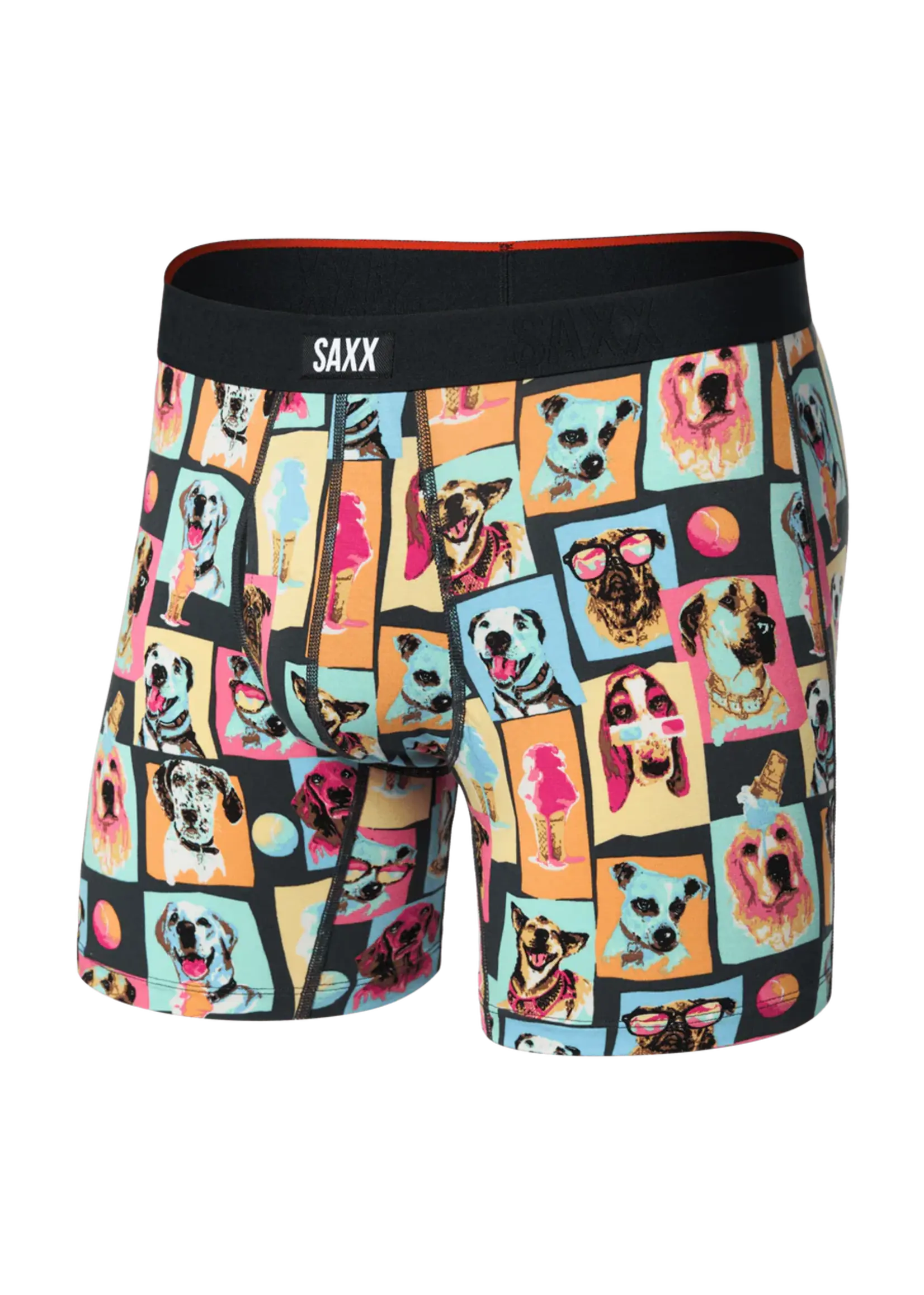 SAXX Underwear SXVX24F-SDS - Vibe XTRA Soft Comfort Boxer Brief with Fly (Summer Dogs of Saxx)