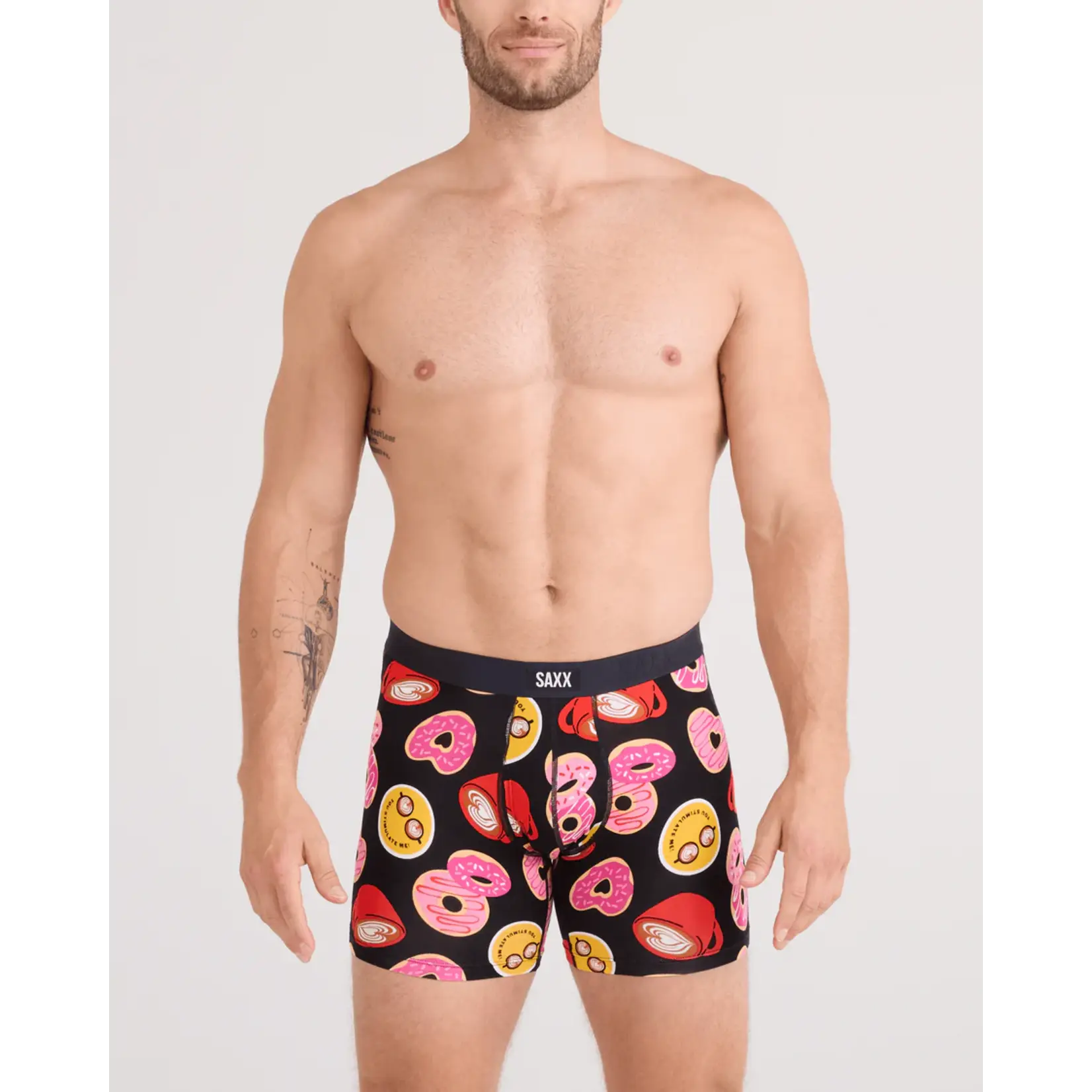 SAXX Underwear SXVX24F-LST - Vibe XTRA Boxer Brief with Fly (Love Story/Black)