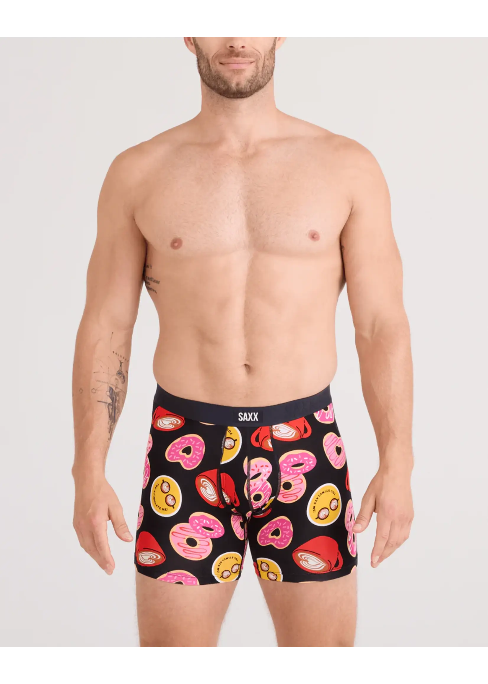 SAXX Underwear SXVX24F-LST - Vibe XTRA Boxer Brief with Fly (Love Story/Black)