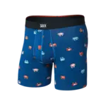 SAXX Underwear Vibe XTRA Soft Comfort Boxer Brief with Fly (Crab Boil/Navy Dawn)