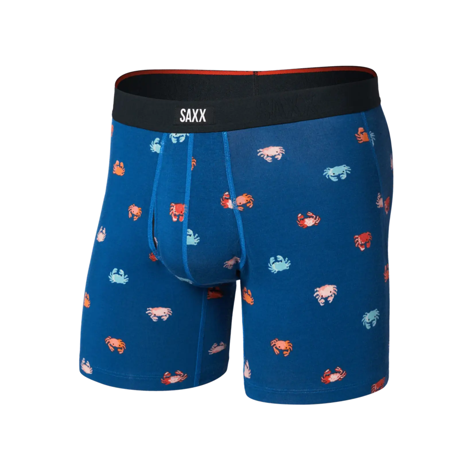 SAXX Underwear SXVX24F-CBN - Vibe XTRA Soft Comfort Boxer Brief with Fly (Crab Boil/Navy Dawn)
