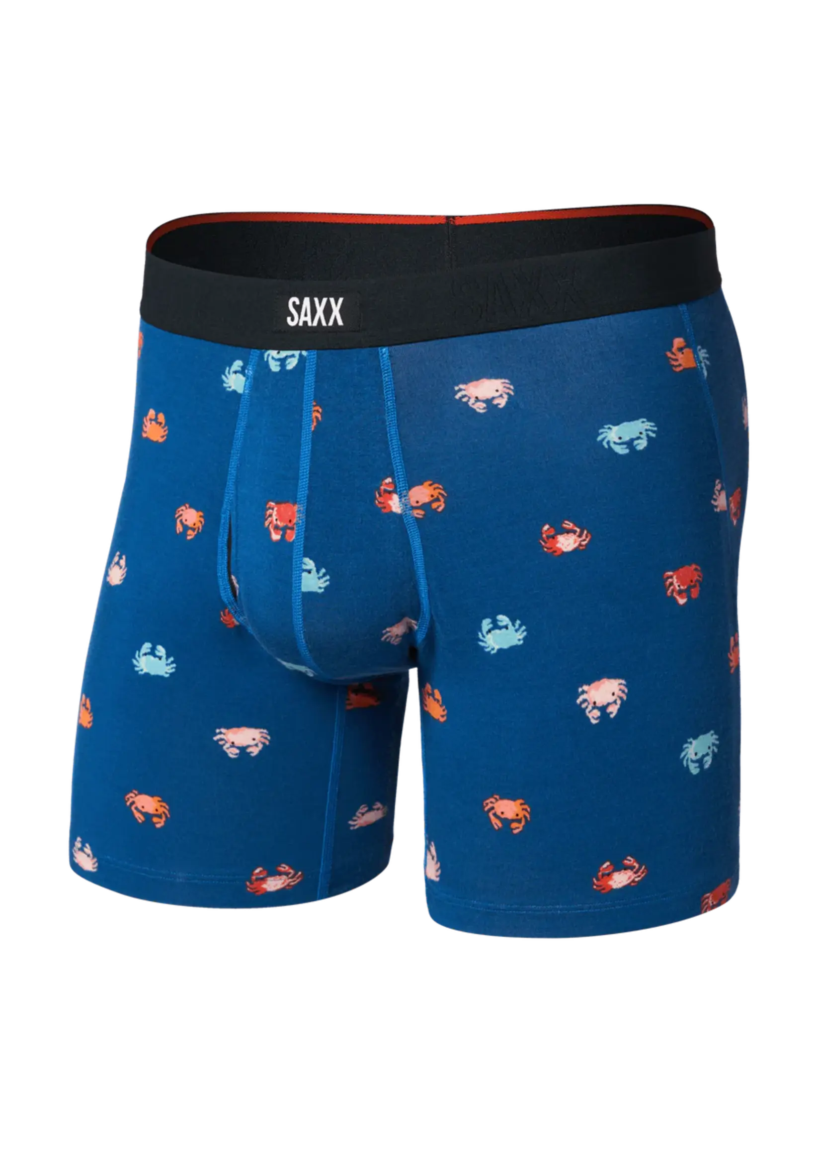 SAXX Underwear SXVX24F-CBN - Vibe XTRA Soft Comfort Boxer Brief with Fly (Crab Boil/Navy Dawn)