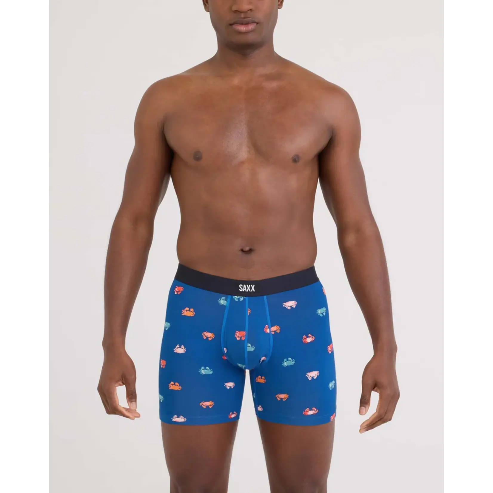 SAXX Underwear SXVX24F-CBN - Vibe XTRA Soft Comfort Boxer Brief with Fly (Crab Boil/Navy Dawn)
