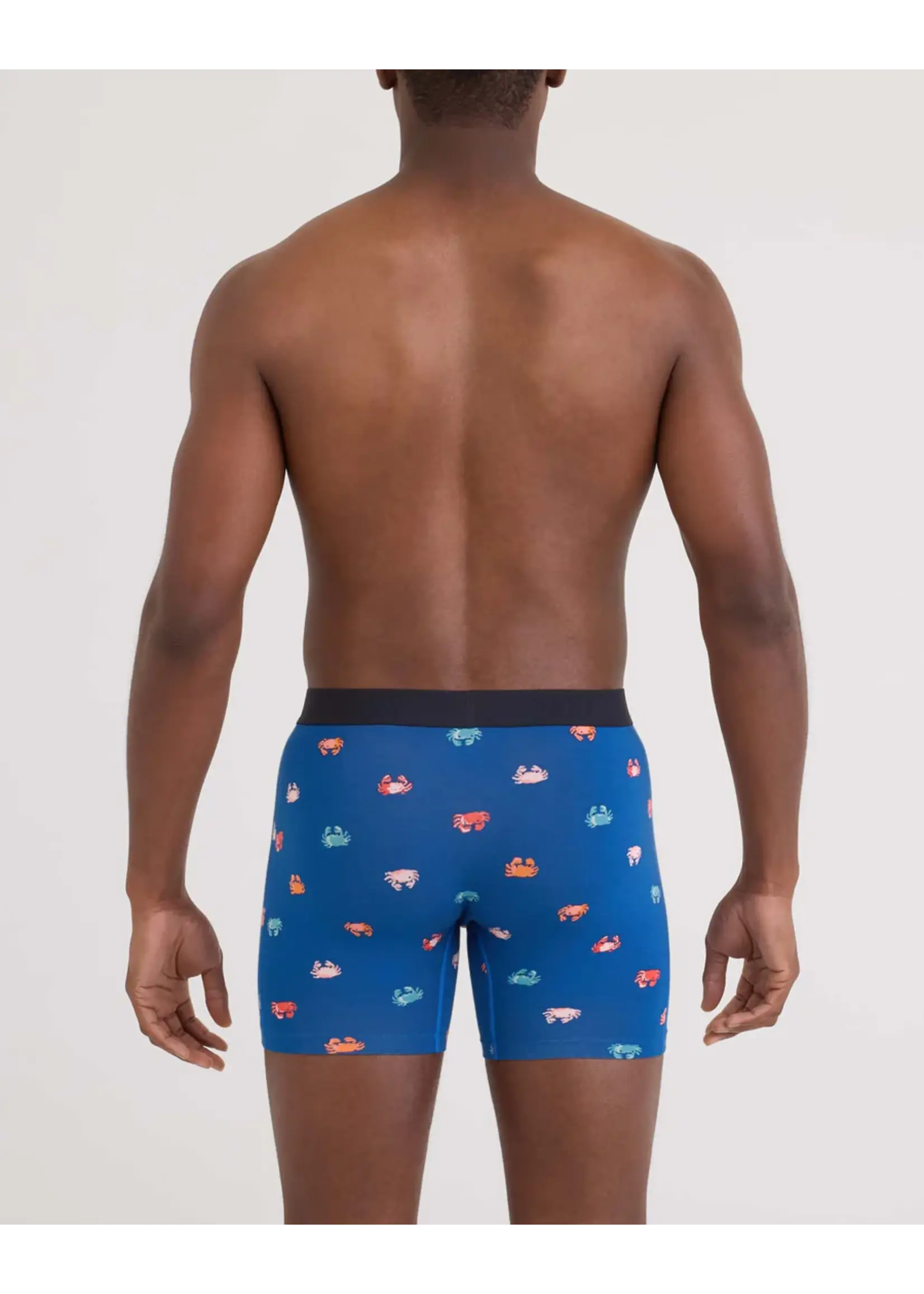 SAXX Underwear SXVX24F-CBN - Vibe XTRA Soft Comfort Boxer Brief with Fly (Crab Boil/Navy Dawn)