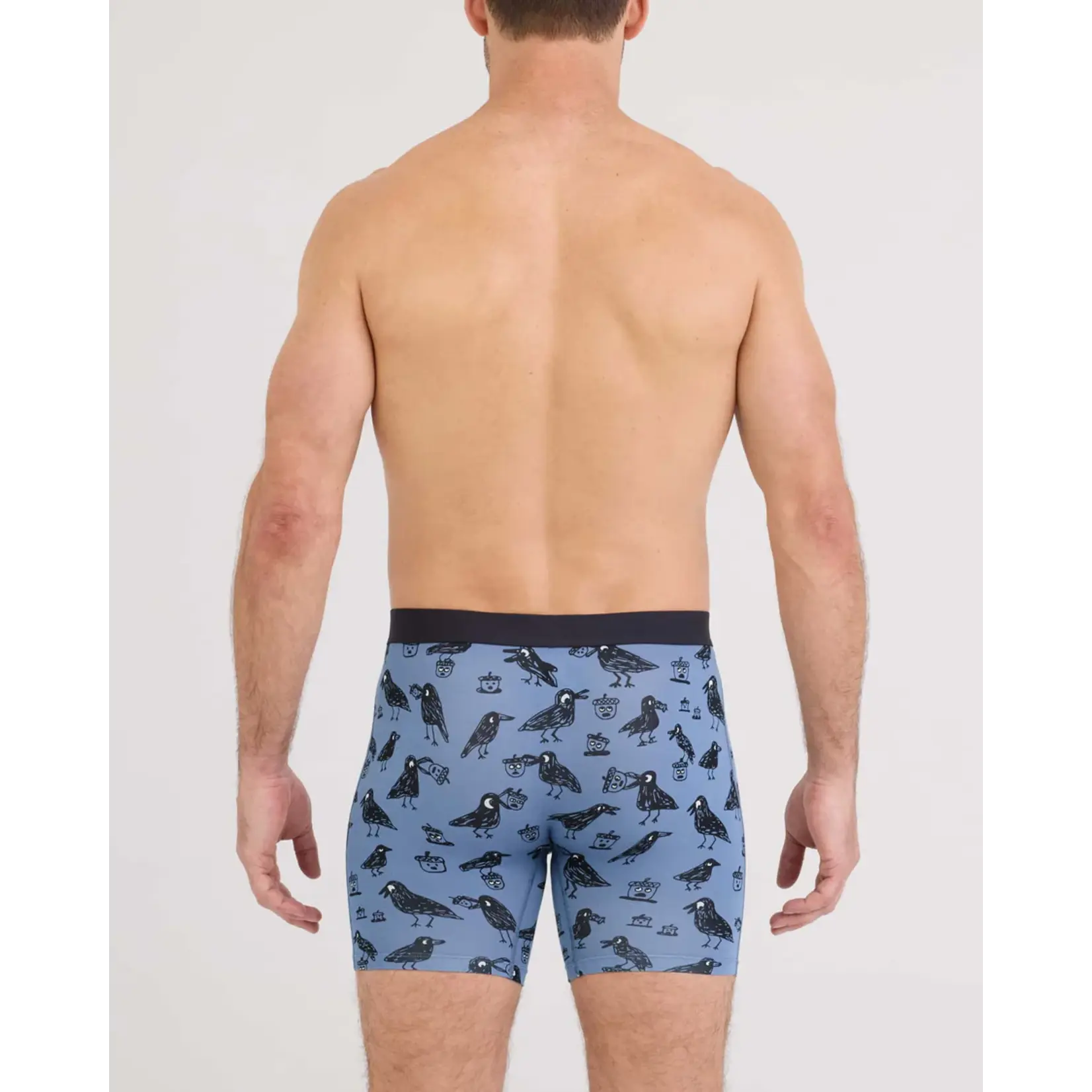 SAXX Underwear SXVX24F-PTN - Vibe XTRA Soft Comfort Boxer Brief with Fly (Protect the Nuts/Blue Horizon)