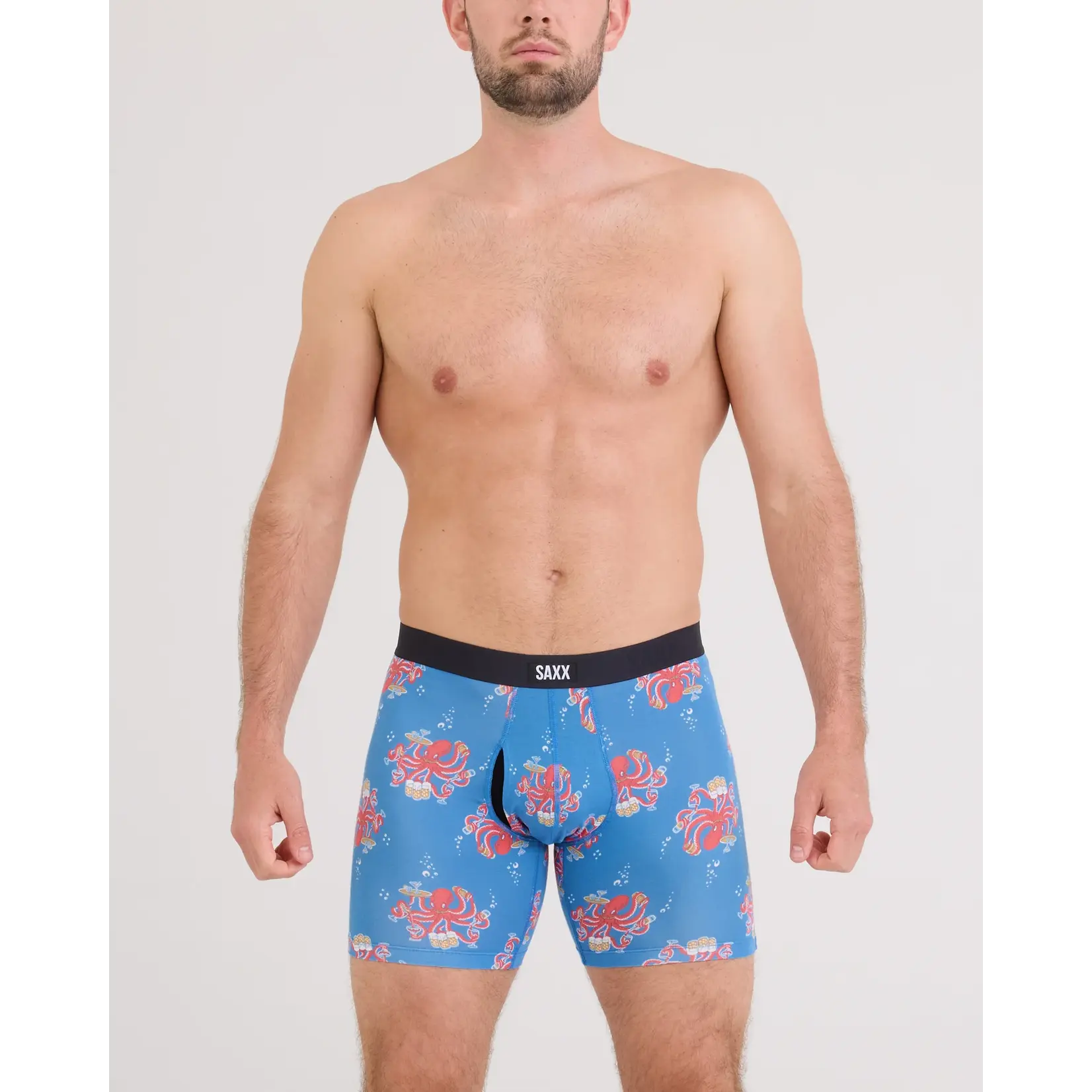 SAXX Underwear SXVX24F-OBR - Viba XTRA Soft Comfort Boxer Brief with Fly (Octopus Bartender)