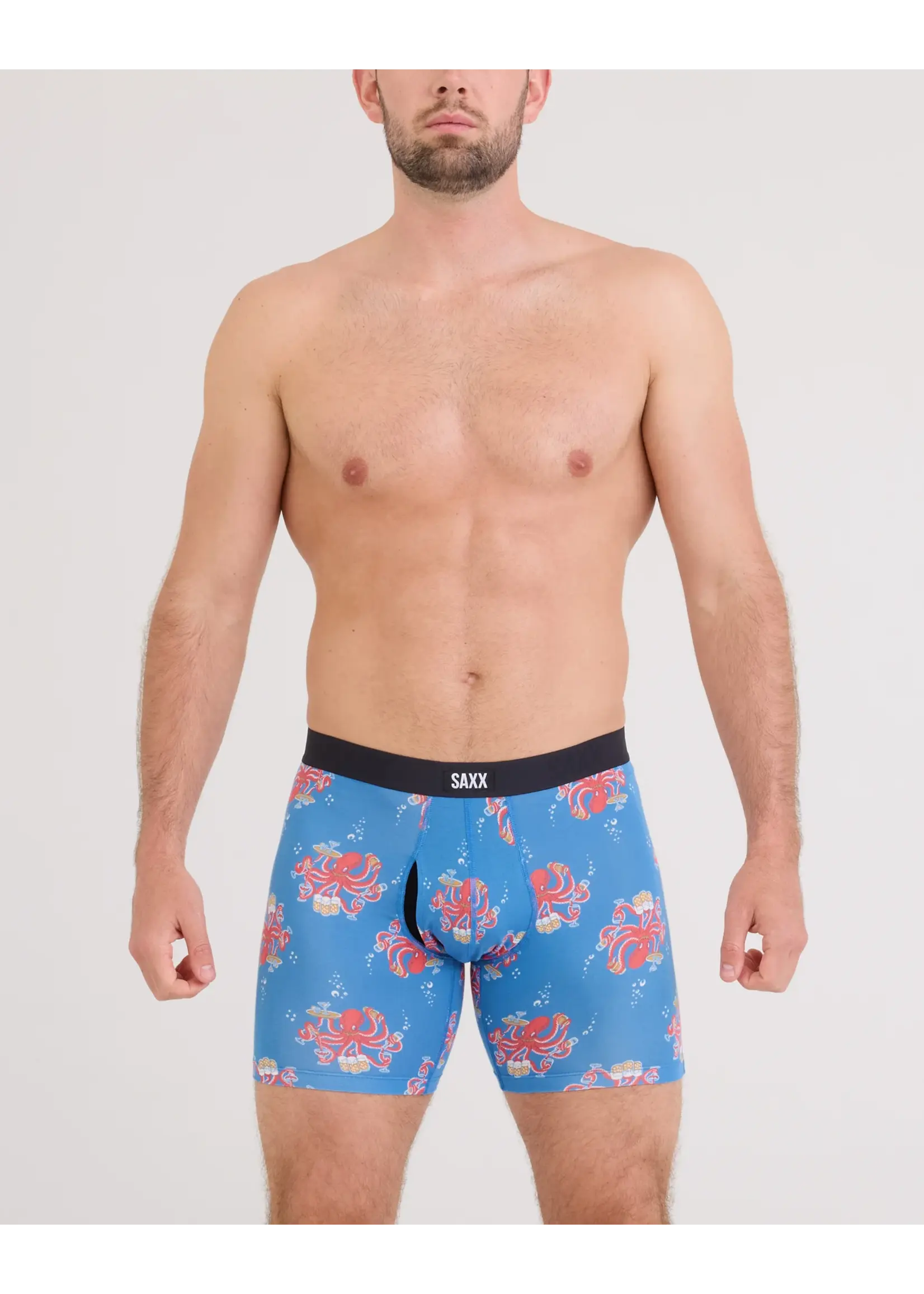 SAXX Underwear SXVX24F-OBR - Viba XTRA Soft Comfort Boxer Brief with Fly (Octopus Bartender)