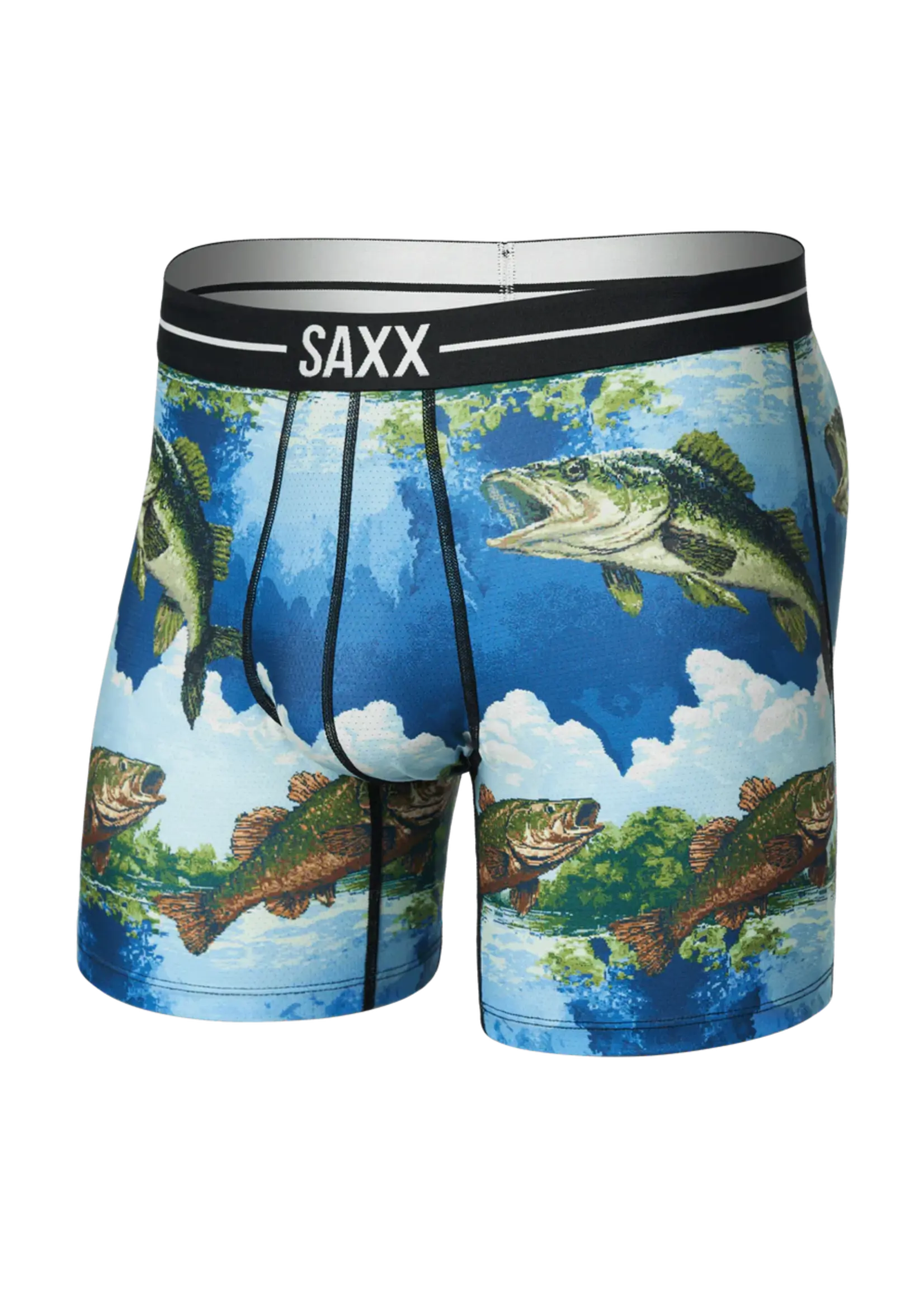 SAXX Underwear SXBB85-BBM - Volt Breathable Mesh Boxer Brief (Bitmap Big Mouth)