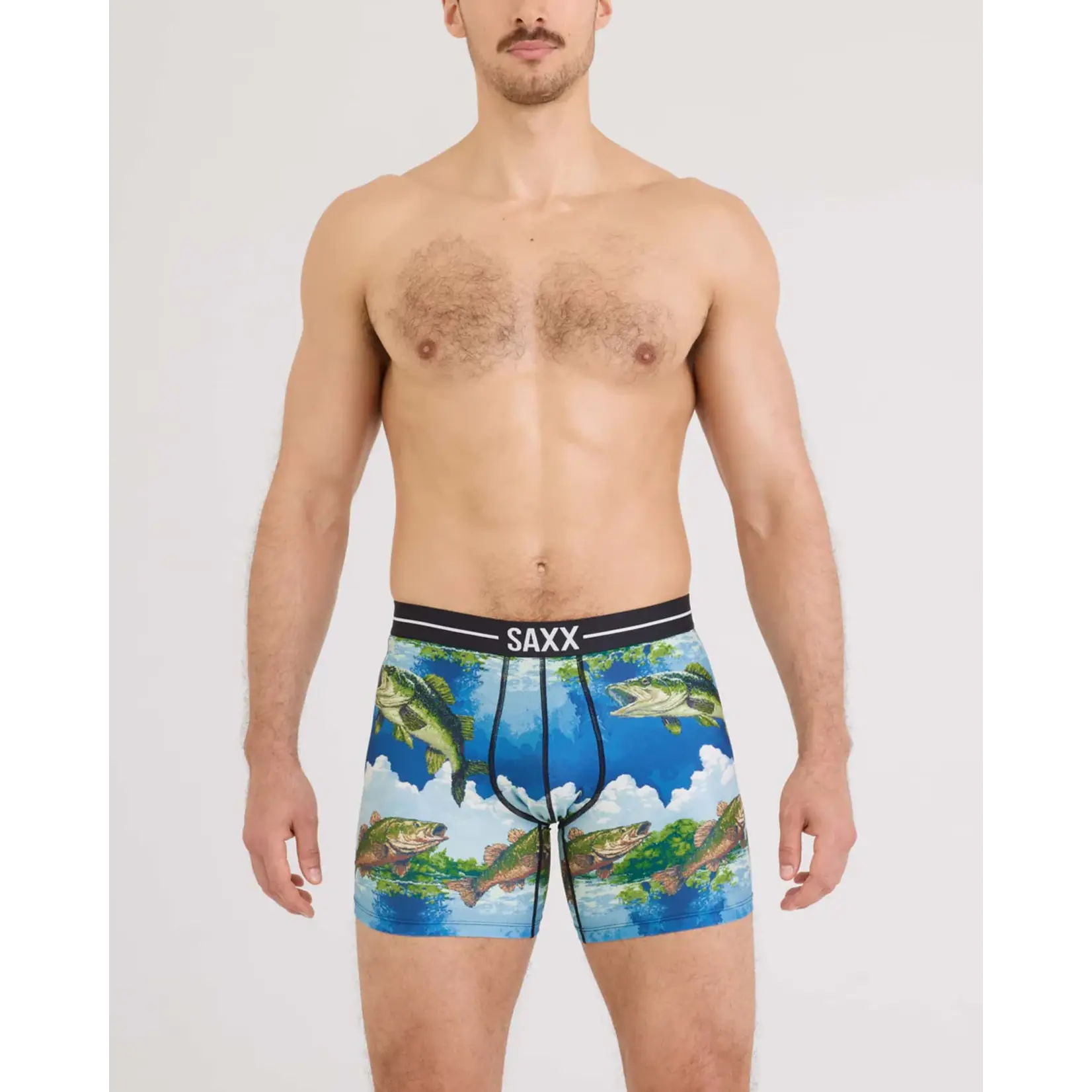 SAXX Underwear SXBB85-BBM - Volt Breathable Mesh Boxer Brief (Bitmap Big Mouth)