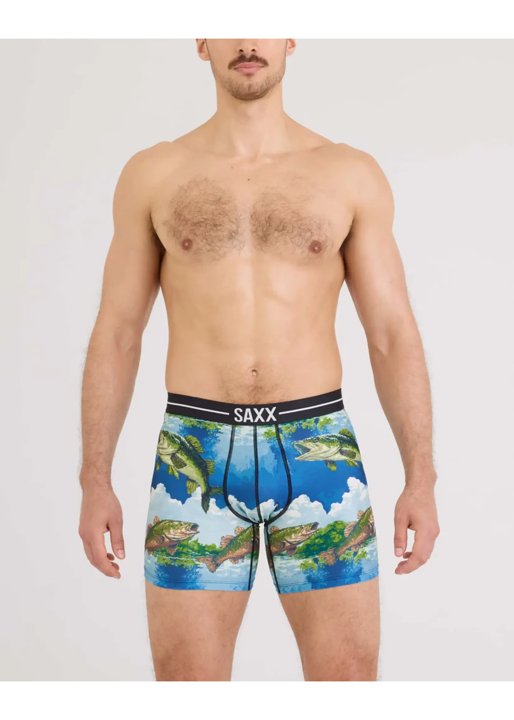 SAXX Underwear SXBB85-BBM - Volt Breathable Mesh Boxer Brief (Bitmap Big Mouth)